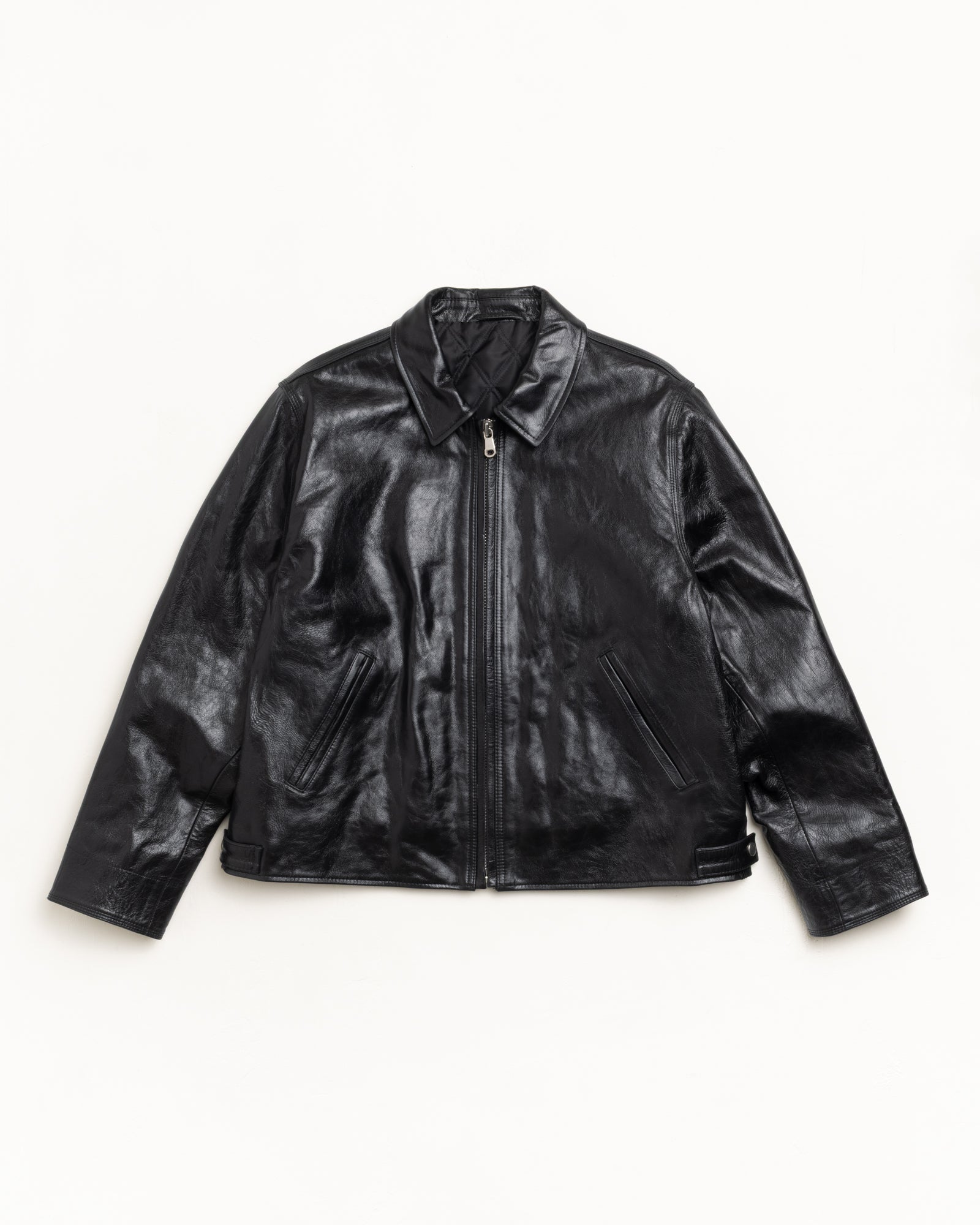 Garage Jacket Leather – Black | Outerwear | Stüssy