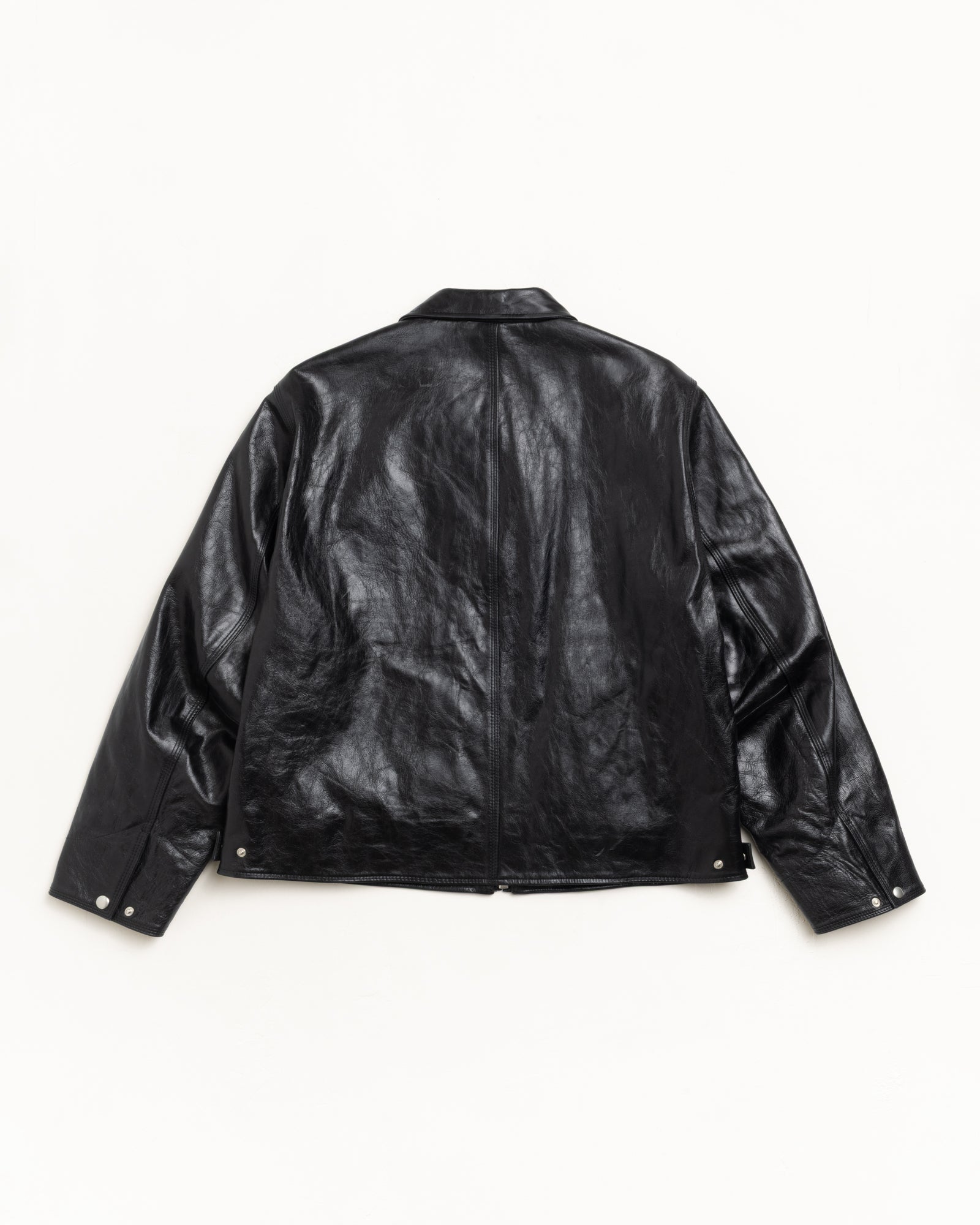 Garage Jacket Leather – Black | Outerwear | Stüssy