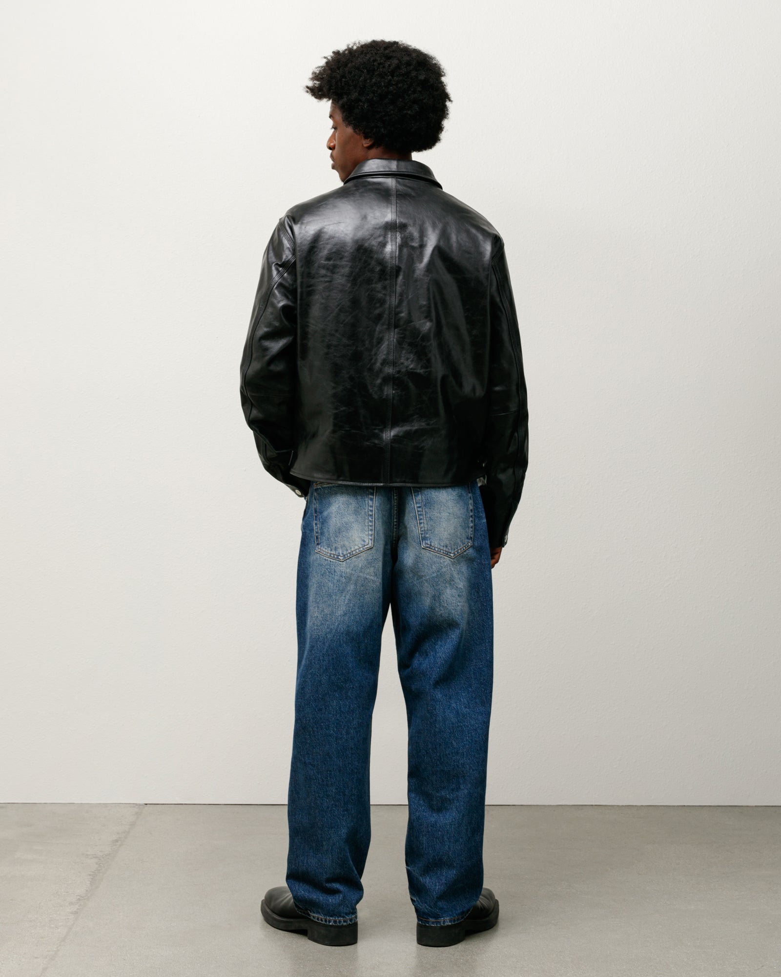 Garage Jacket Leather – Black | Outerwear | Stüssy