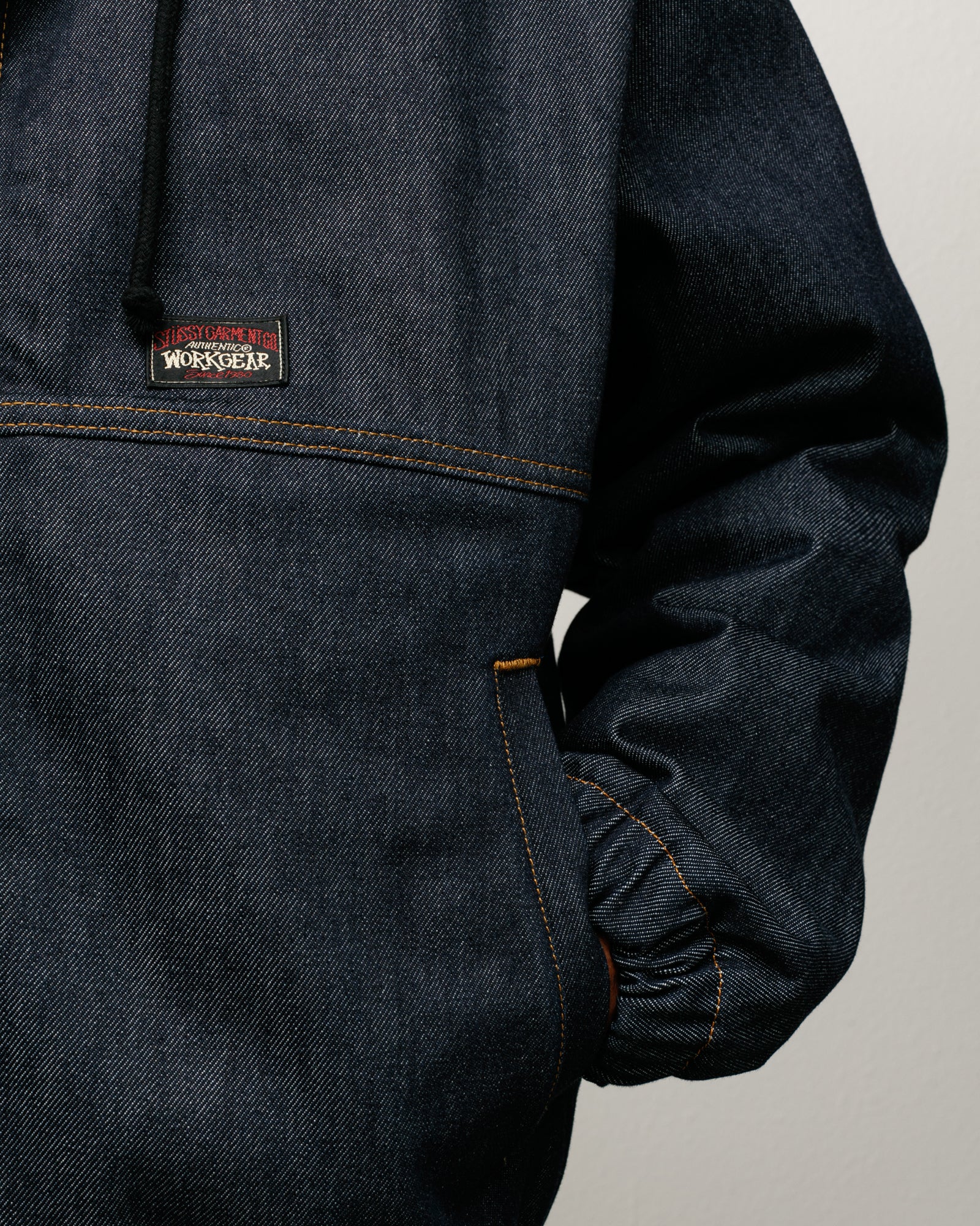 Work Jacket Denim Mens Long Sleeve In Raw Indigo