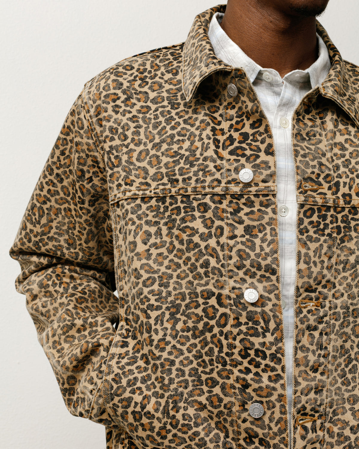 Trucker Jacket Denim – Leopard | Outerwear | Stüssy