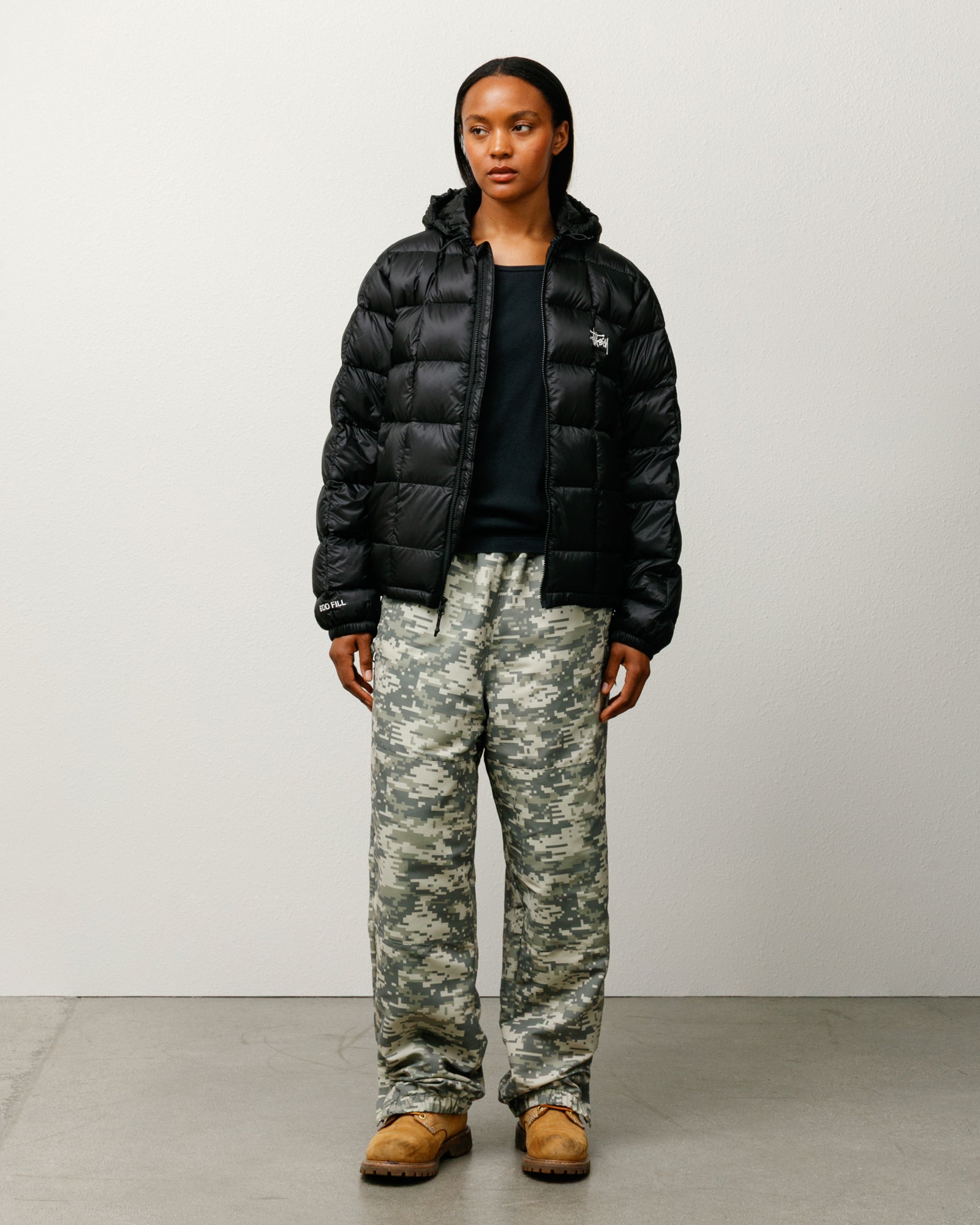 ジャケット・アウター STUSSY MIDWEIGHT HOODED PUFFER Midweight Hooded Puffer – Black | Outerwear | Stüssy