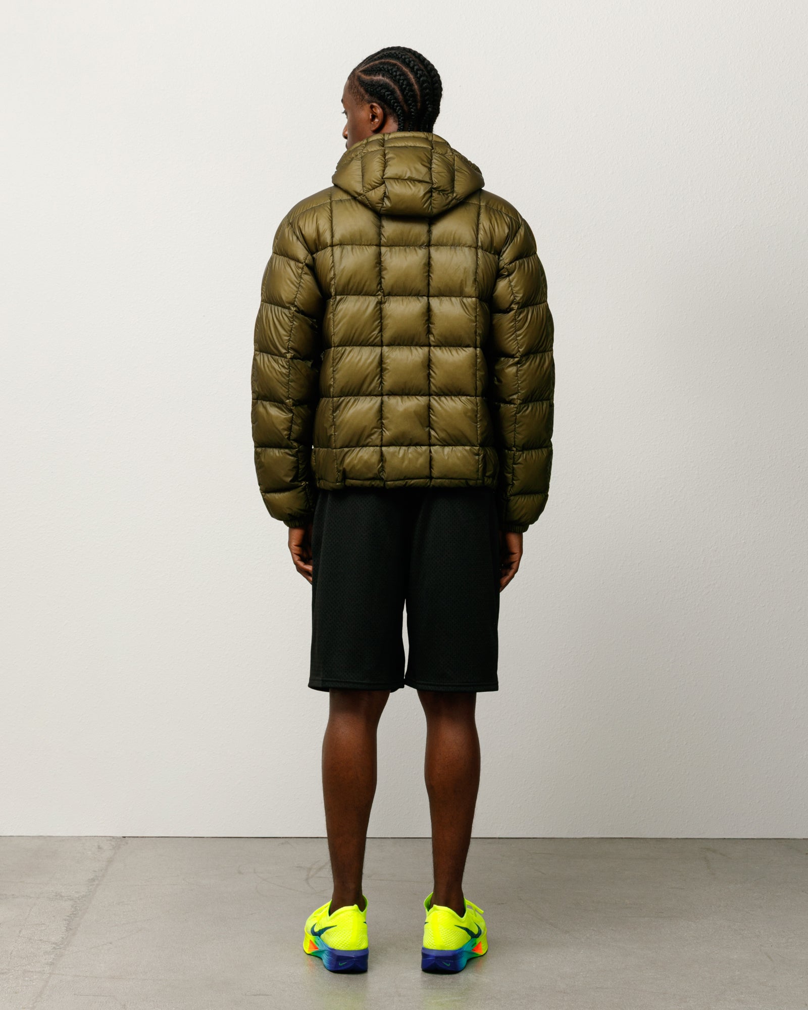 Midweight Hooded Puffer Mens Long Sleeve In Olive
