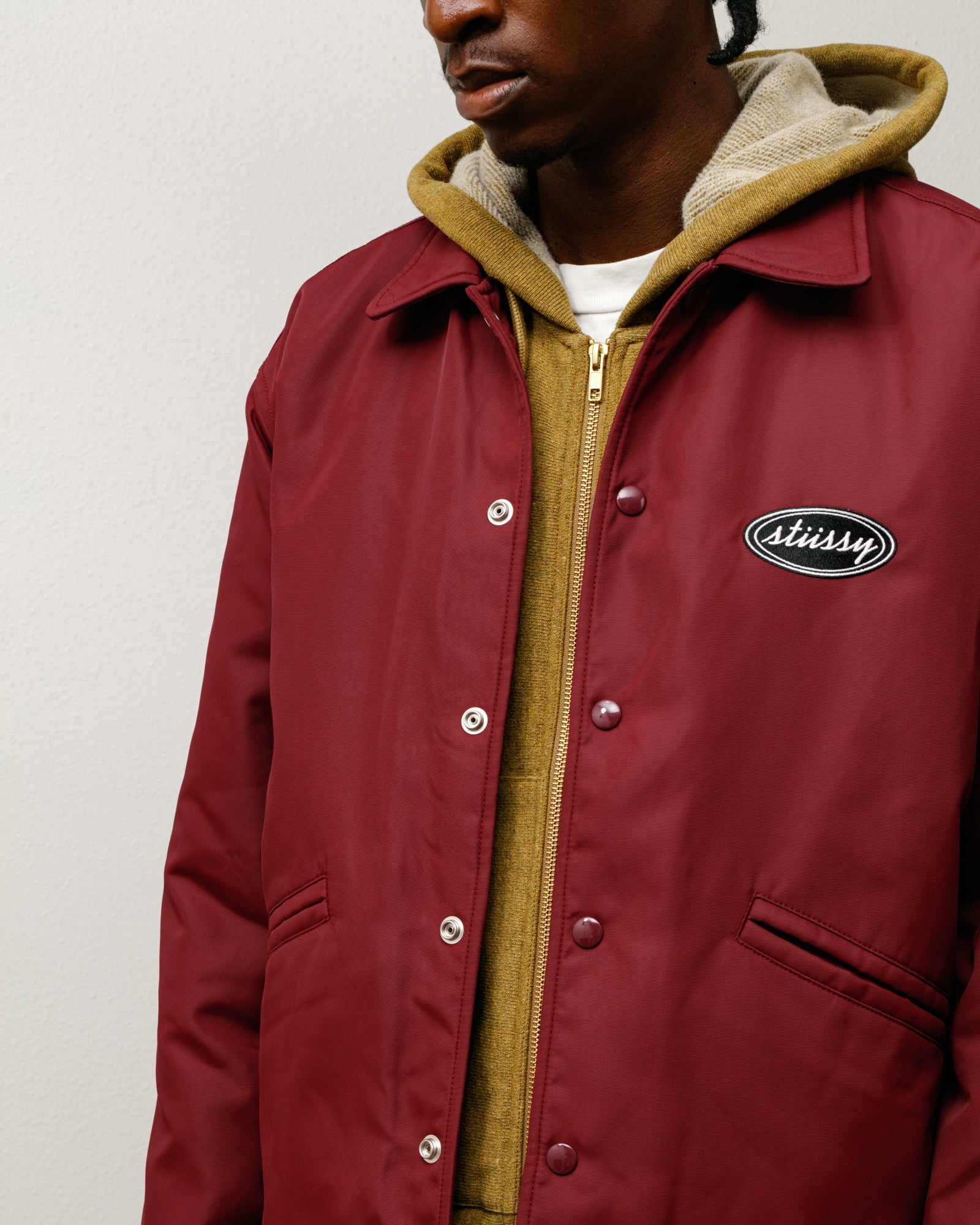 Coaches Jacket – Burgundy | Outerwear | Stüssy