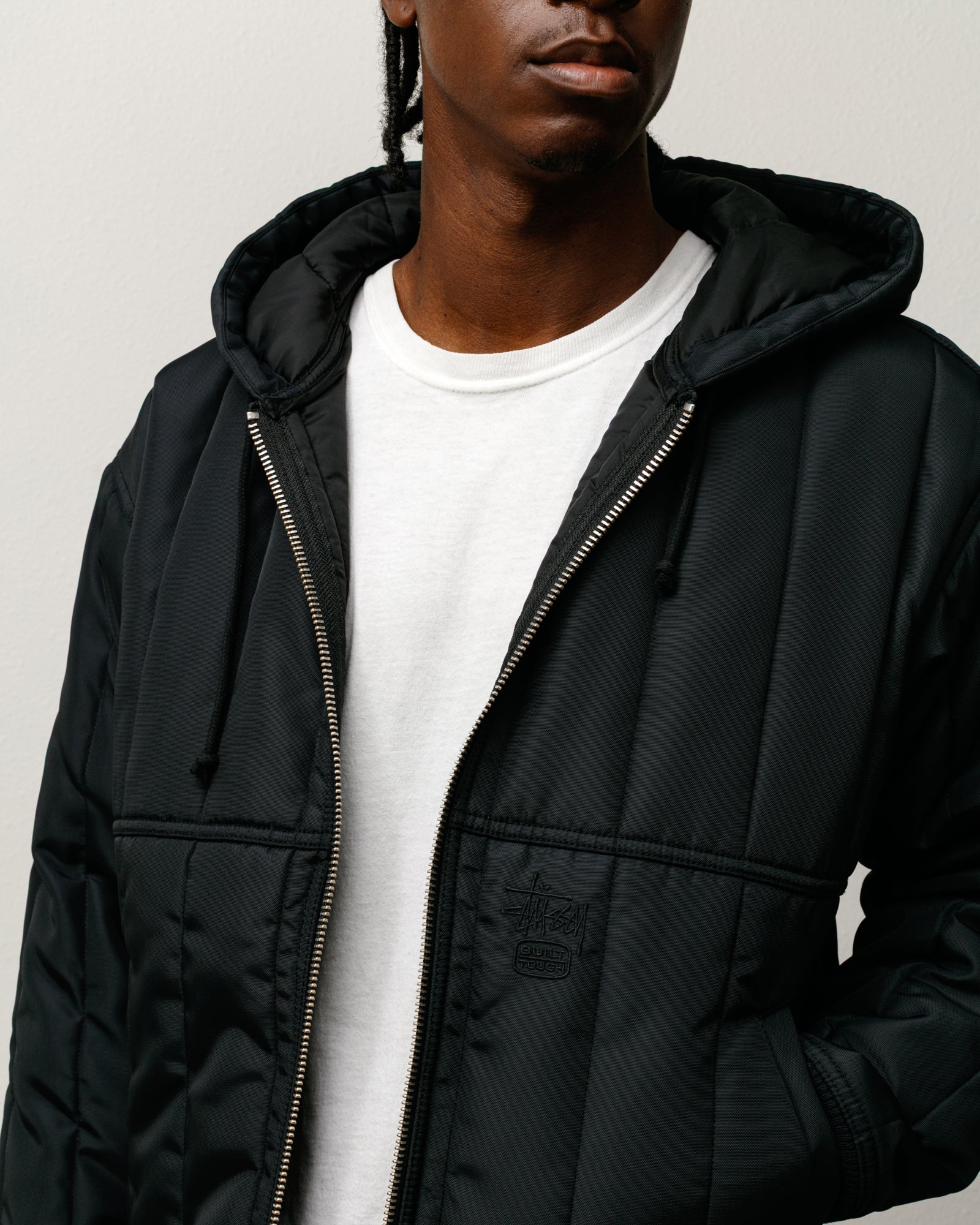 Quilted Nylon Work Jacket – Black | Outerwear | Stüssy
