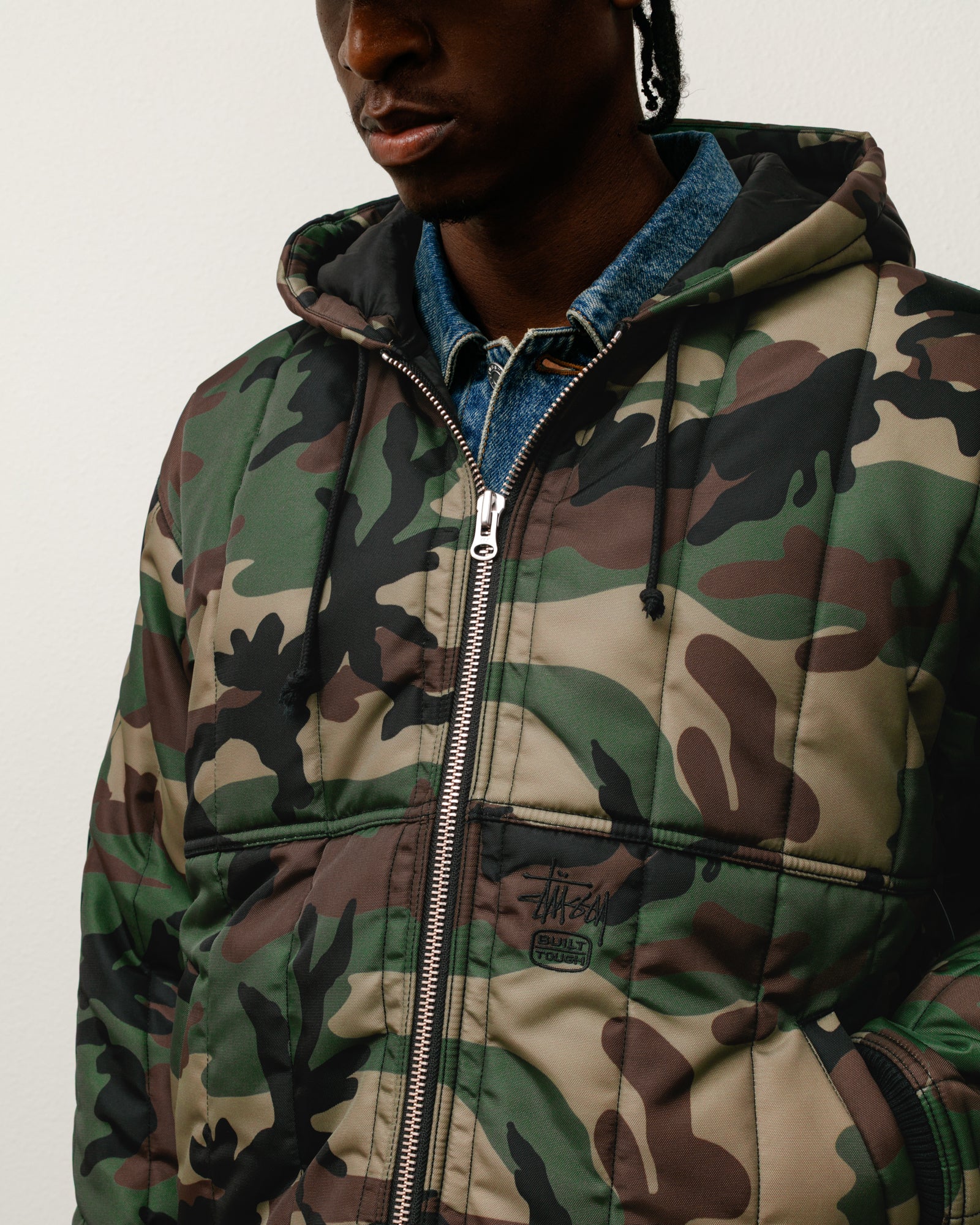 Quilted Nylon Work Jacket – Woodland Camo | Outerwear | Stüssy