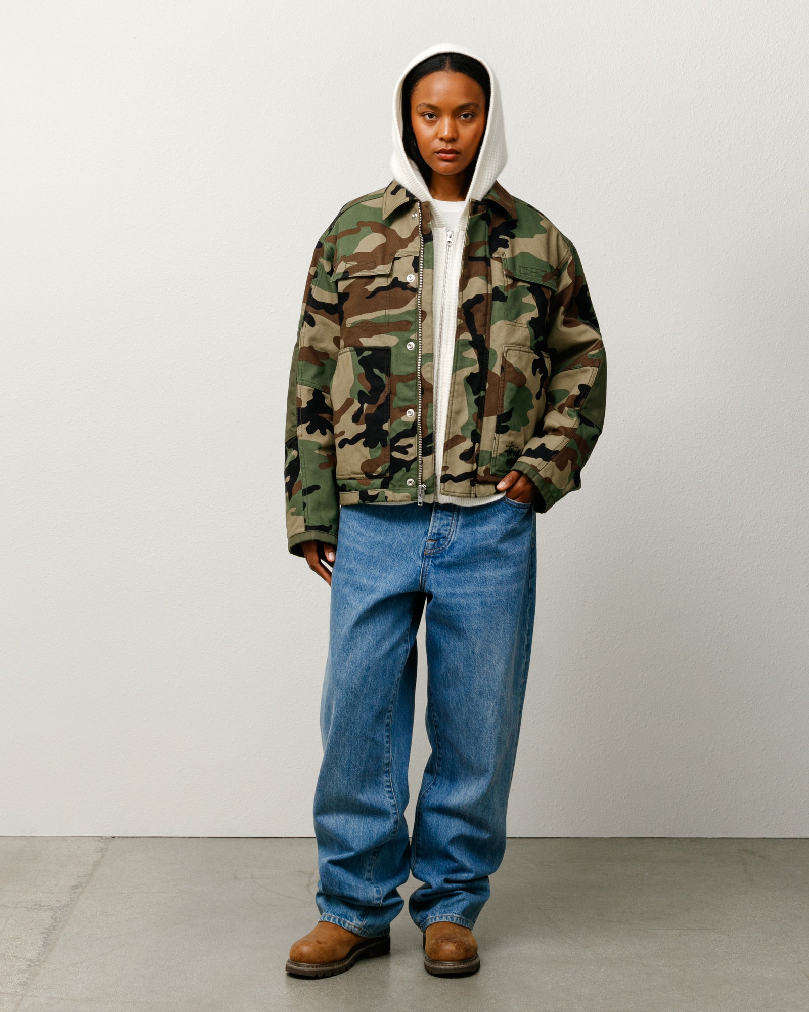 ジャケット・アウター Stussy work jacket camo s Stussy Camo Utility Work Jacket | Stussy Camo Jacket
