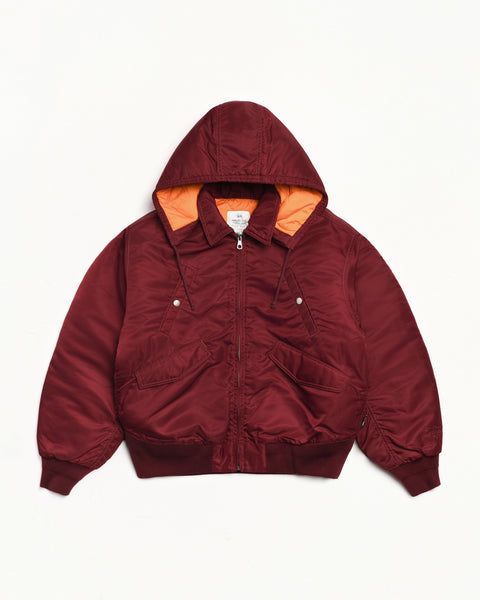 Flight Bomber Mens Long Sleeve In Burgundy