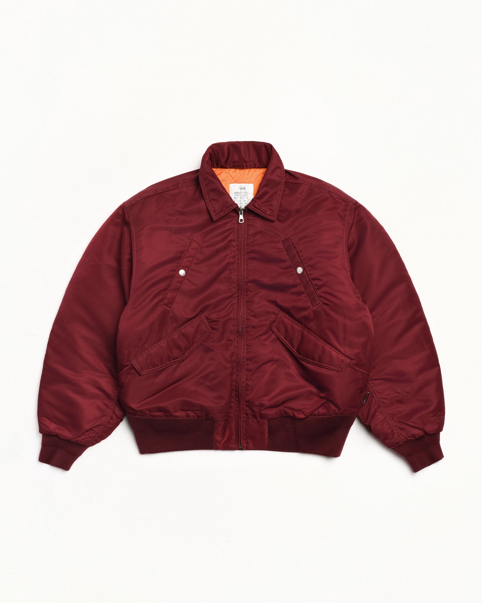 Flight Bomber Mens Long Sleeve In Burgundy