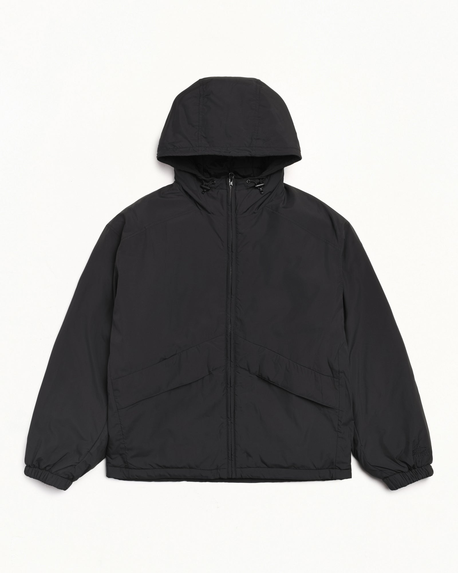 Insulated Hooded Jacket Mens Long Sleeve In Black
