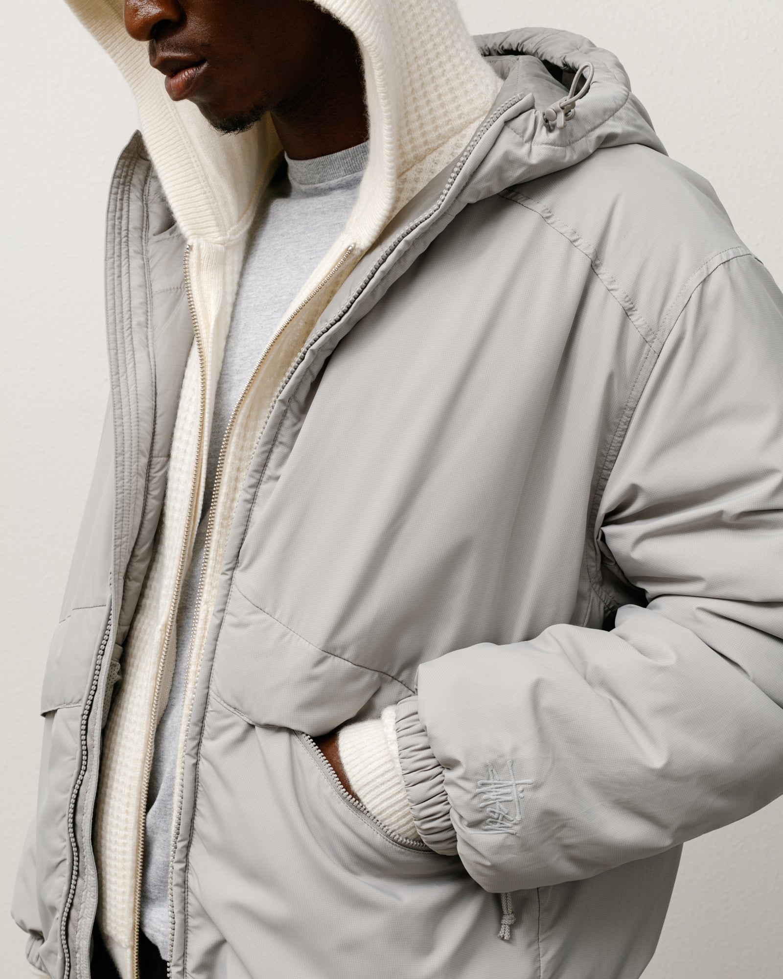 Insulated Hooded Jacket – Grey | Outerwear | Stüssy