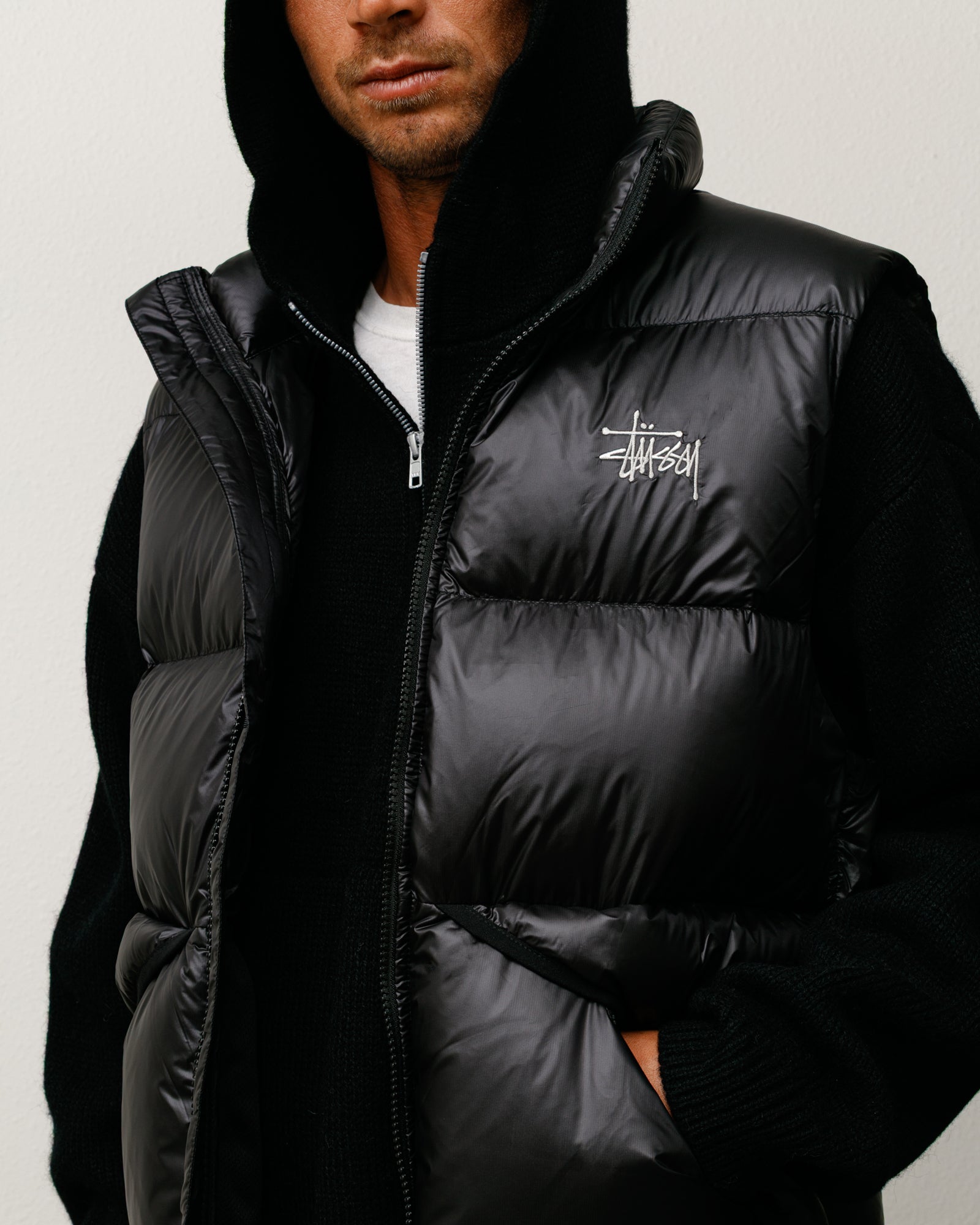 Micro Ripstop Down Vest – Black | Outerwear | Stüssy