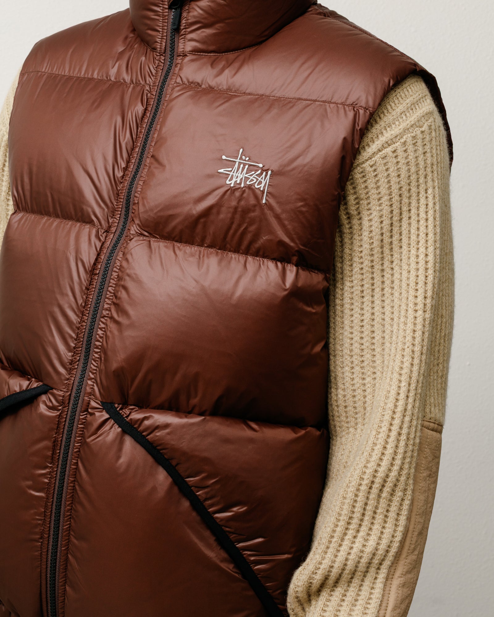 Micro Ripstop Down Vest – Brown | Outerwear | Stüssy