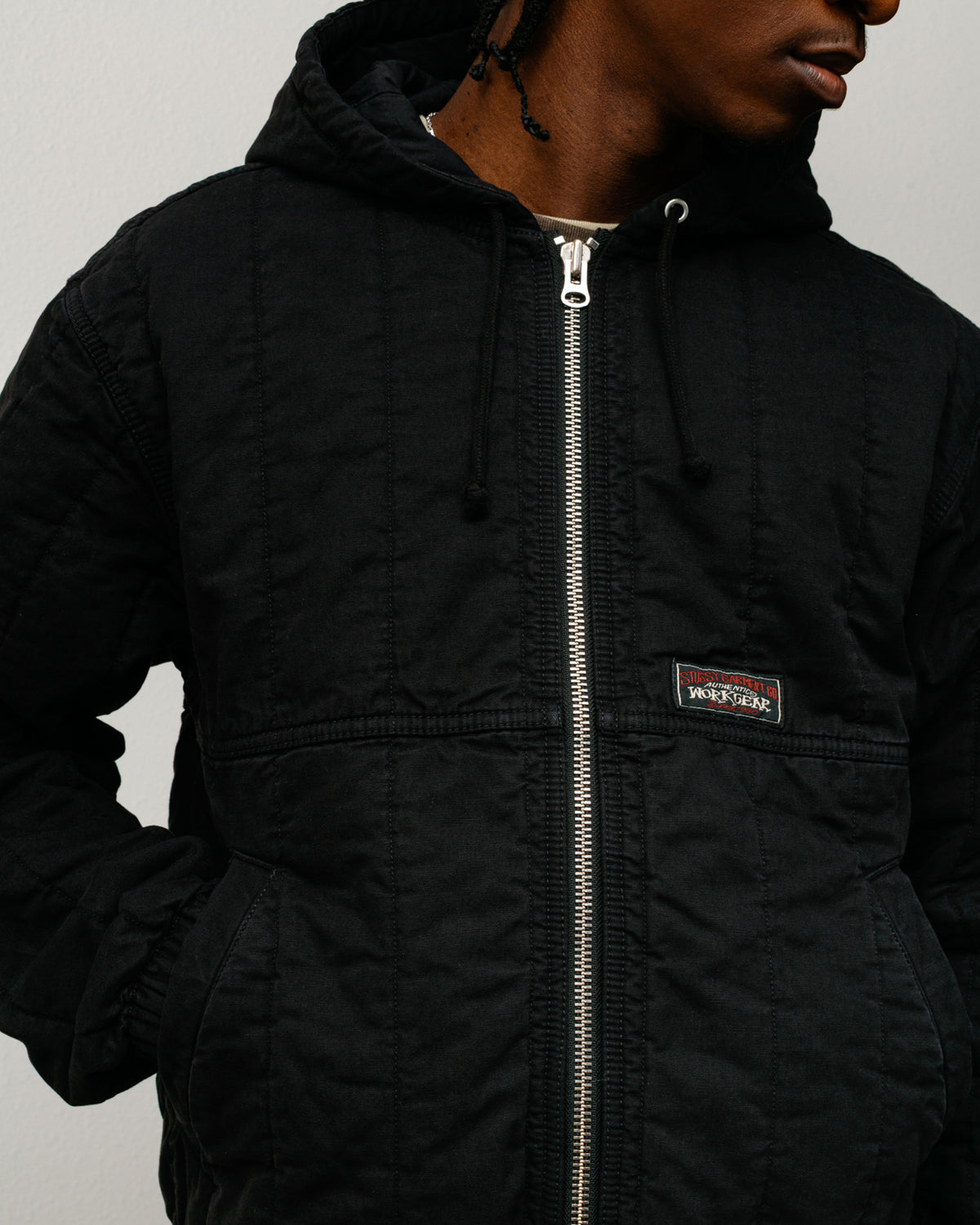 Quilted Canvas Work Jacket – Black | Outerwear | Stüssy