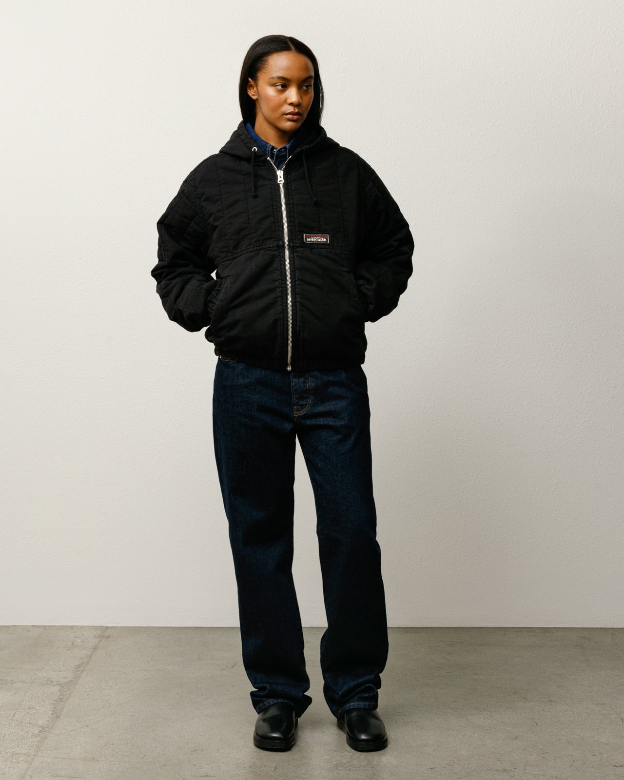 Quilted Canvas Work Jacket – Black | Outerwear | Stüssy