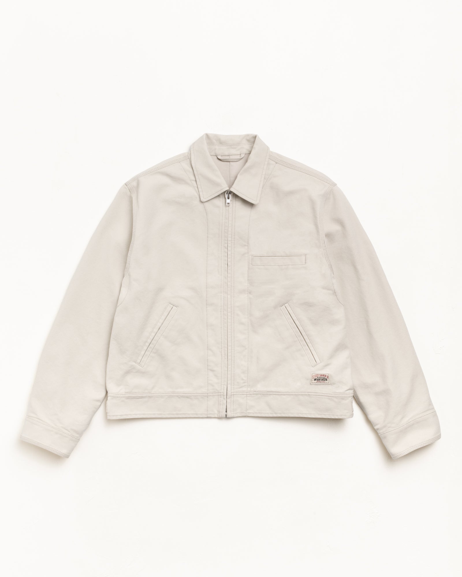 Work Jacket Collared Mens Long Sleeve In Stone
