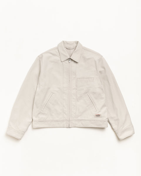 Work Jacket Collared Mens Long Sleeve In Stone
