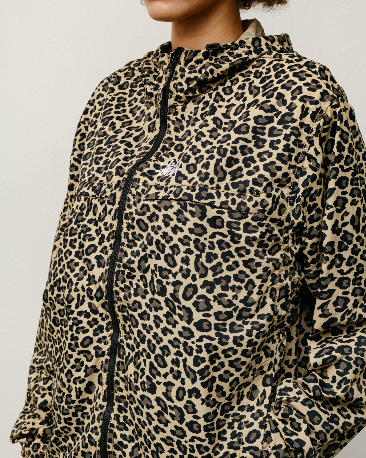 Lightweight Hooded Jacket Mens Long Sleeve In Cheetah