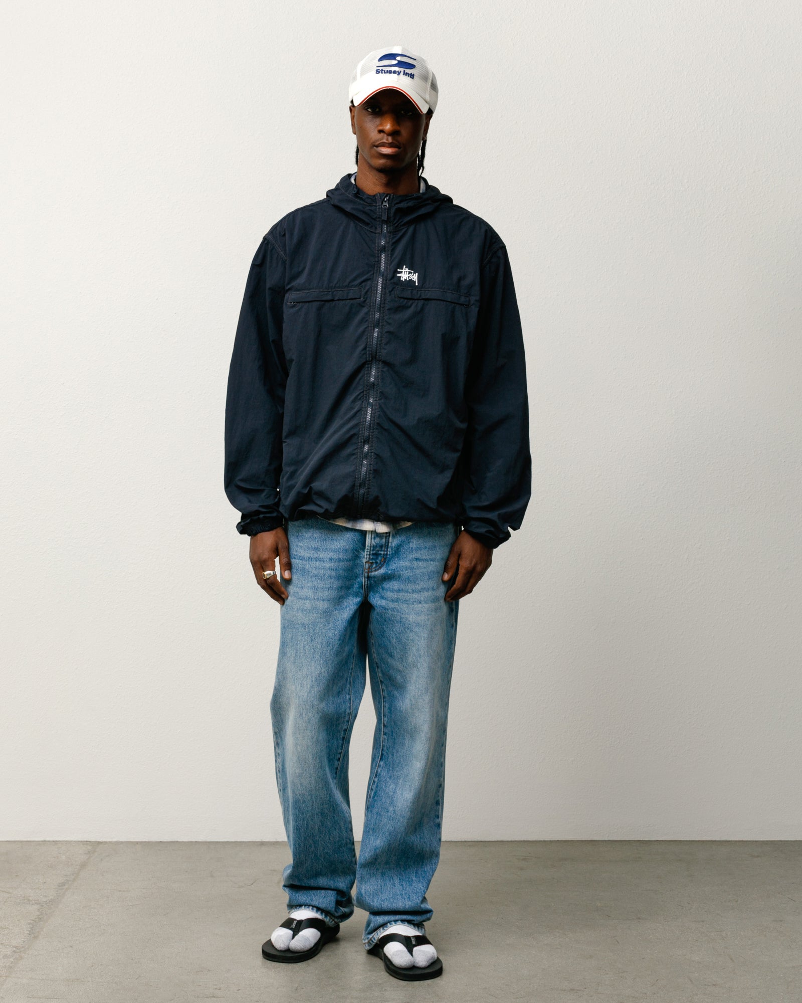 Stussy 赤黒ストライプ 長袖ポロシャツ M STUSSY（ステューシー） ポロシャツ 長袖 メンズ Mix Up Rugby(stussy
