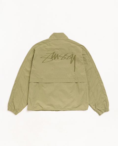 Lightweight Mock Jacket Unisex Long Sleeve In Khaki