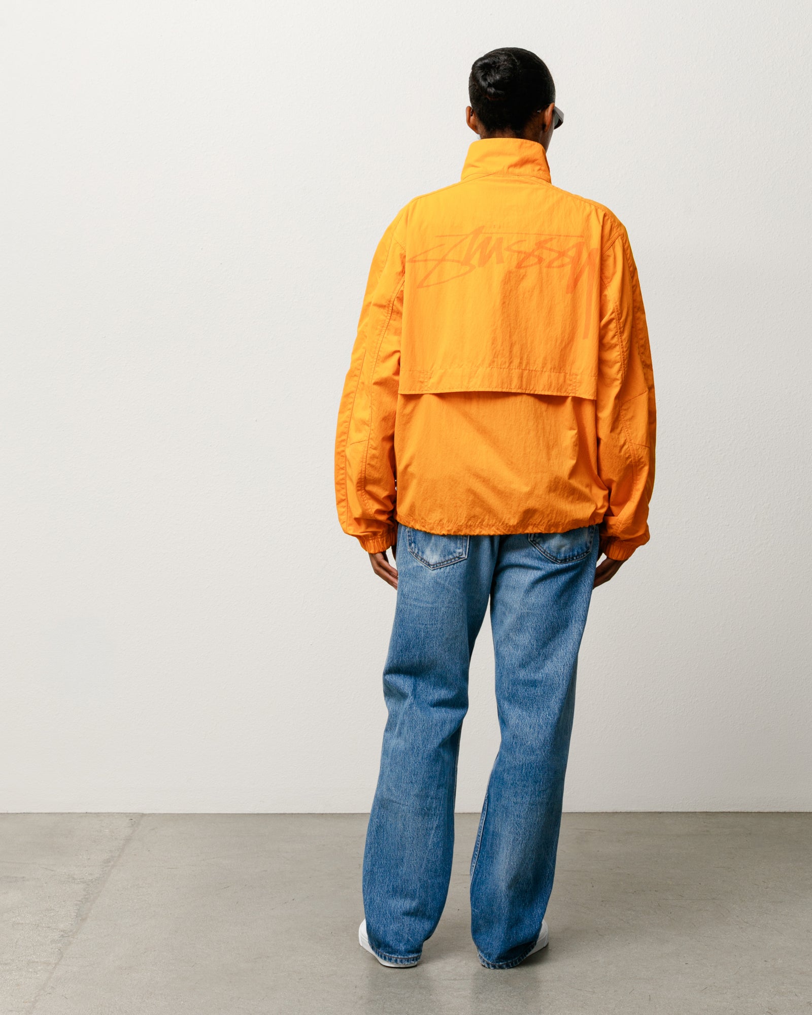 Lightweight Mock Jacket Unisex Long Sleeve In Orange