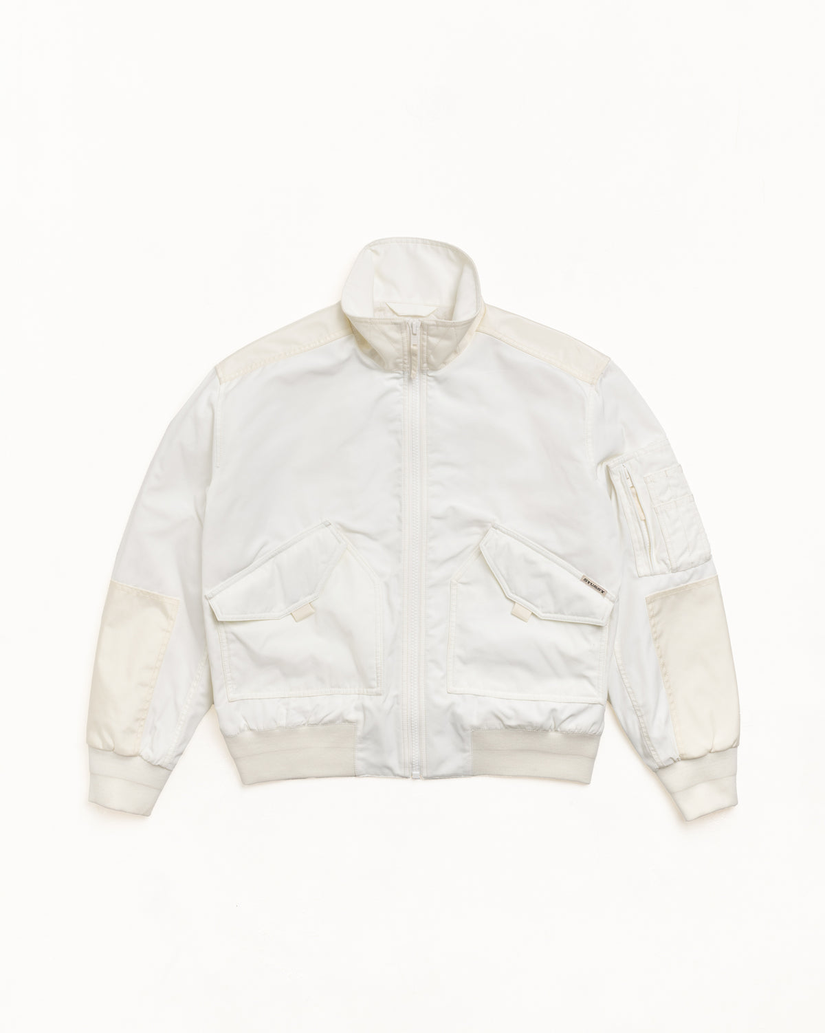 Mock Neck Flight Bomber – White | Outerwear | Stüssy