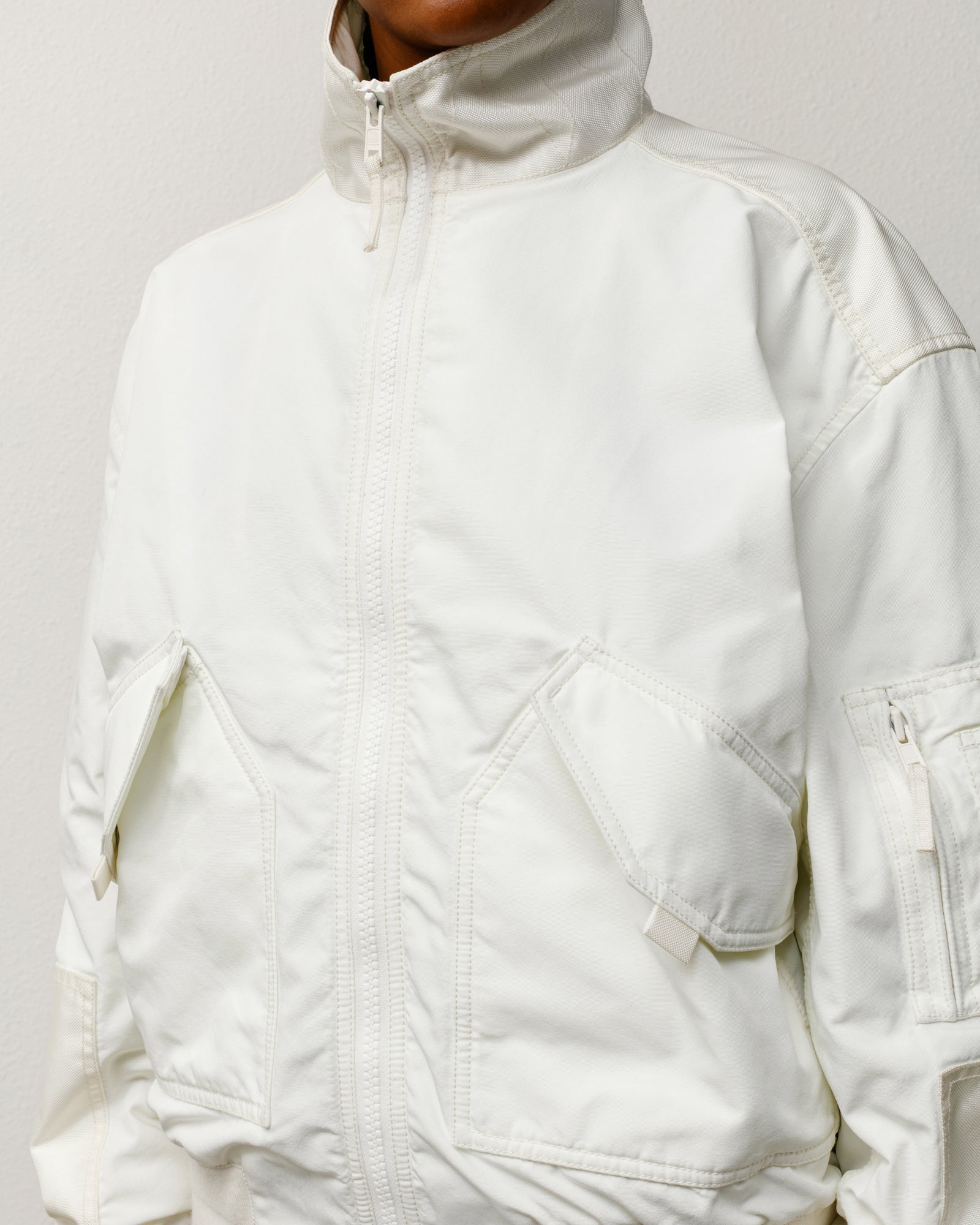 Mock Neck Flight Bomber – White | Outerwear | Stüssy