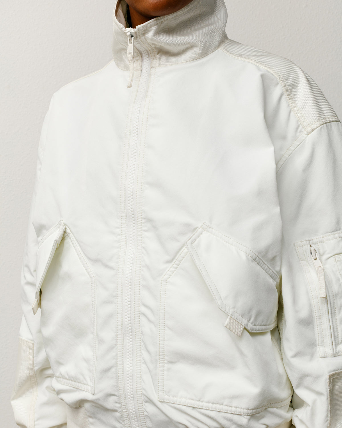 Mock Neck Flight Bomber – White | Outerwear | Stüssy