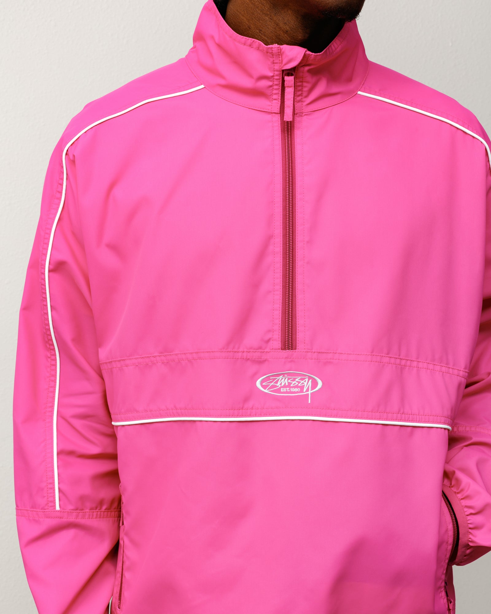 Lightweight Pullover Jacket Mens Long Sleeve In Pink