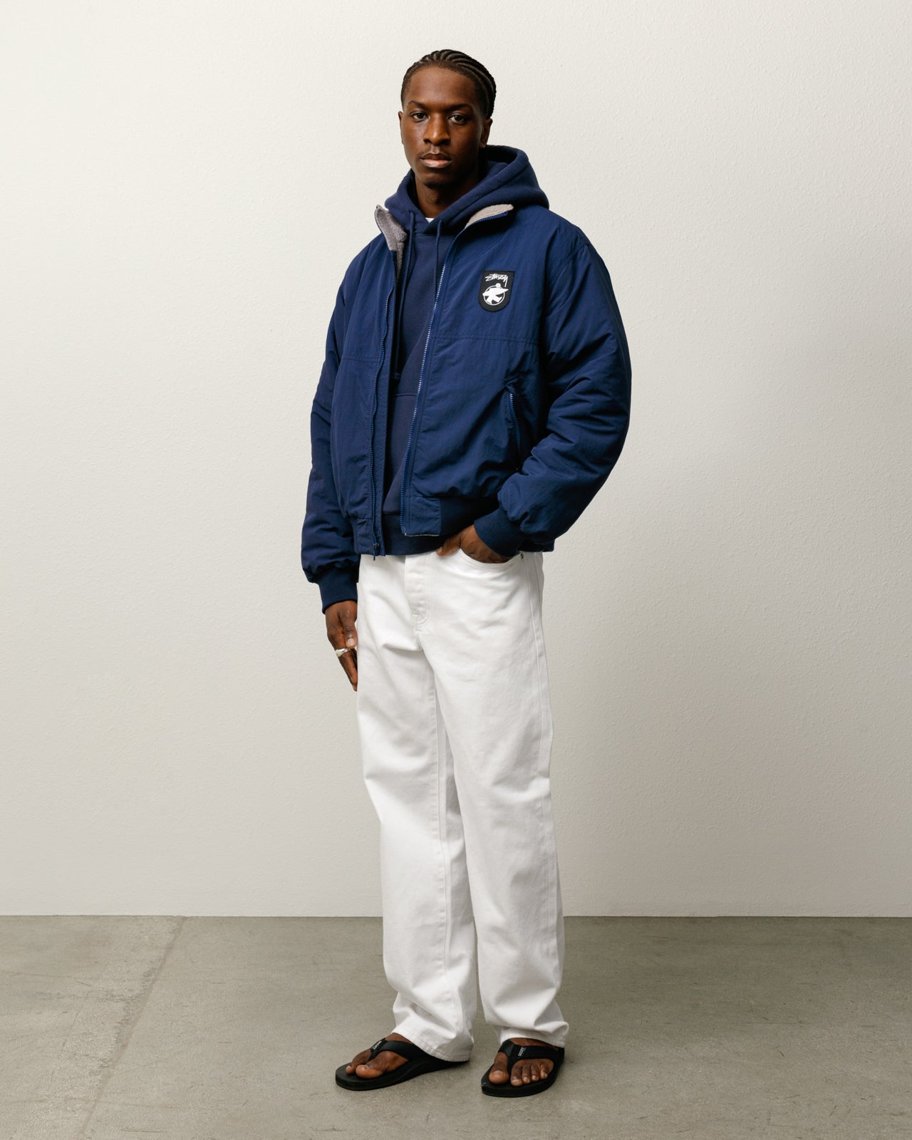 POLAR FLEECE LINED JACKET ネイビー Polar Fleece Lined Jacket – Navy | Outerwear | Stüssy