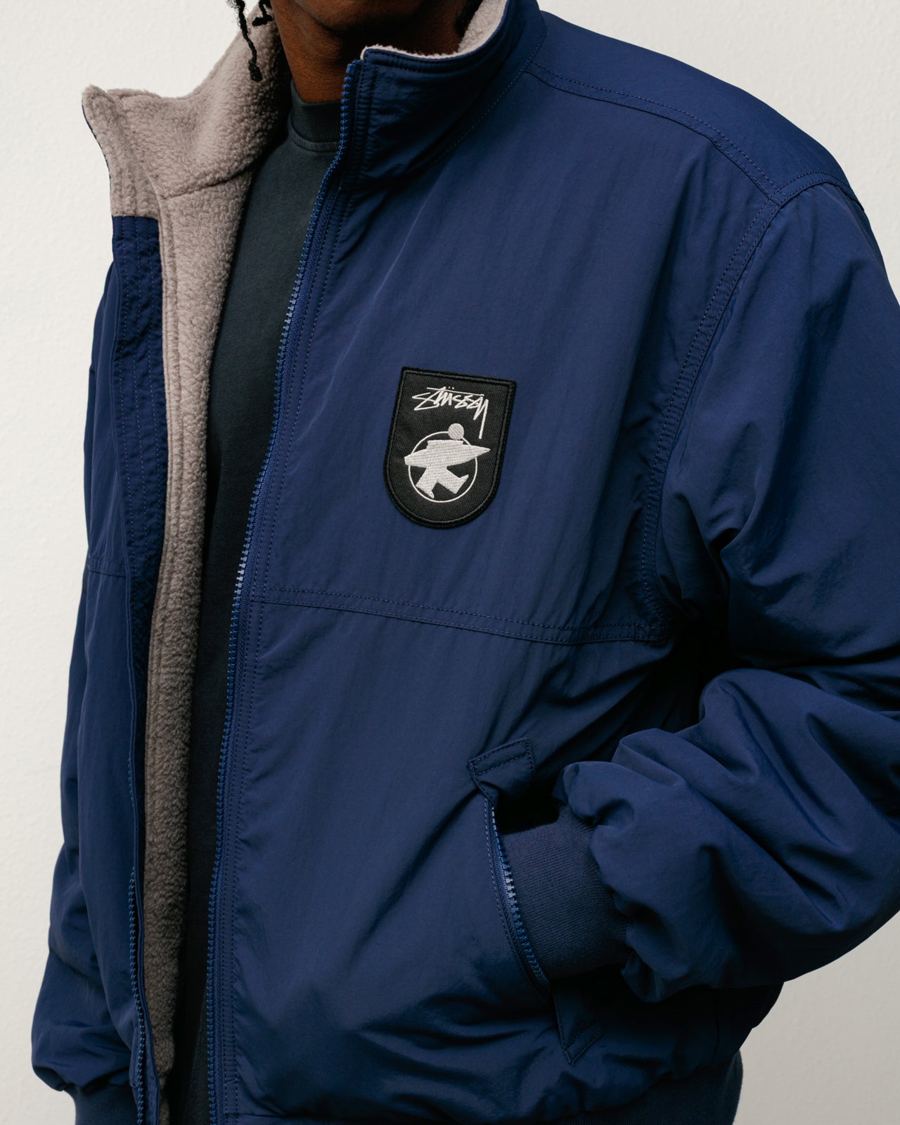 Polar Fleece Lined Jacket – Navy | Outerwear | Stüssy