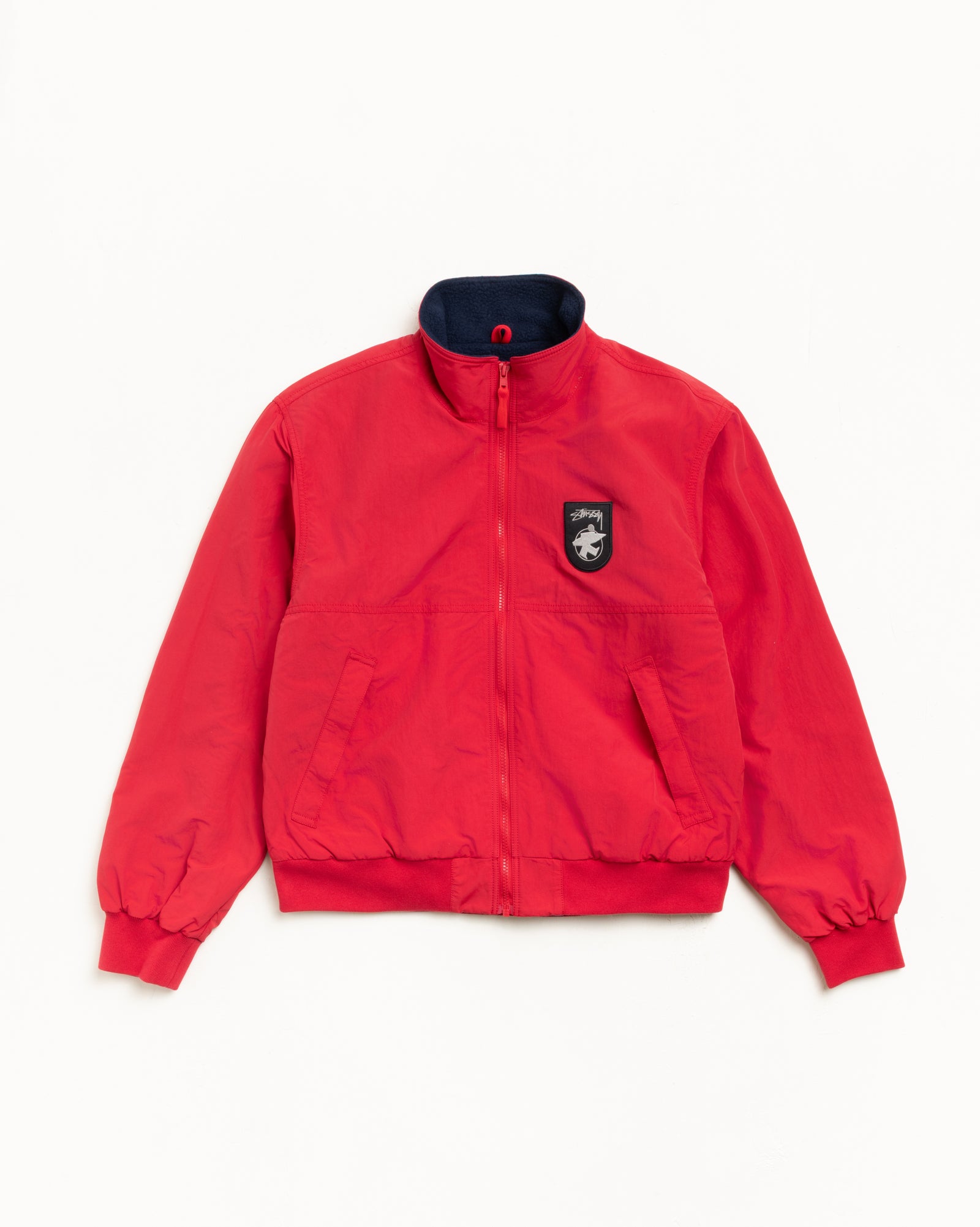 Polar Fleece Lined Jacket Mens Long Sleeve In Red