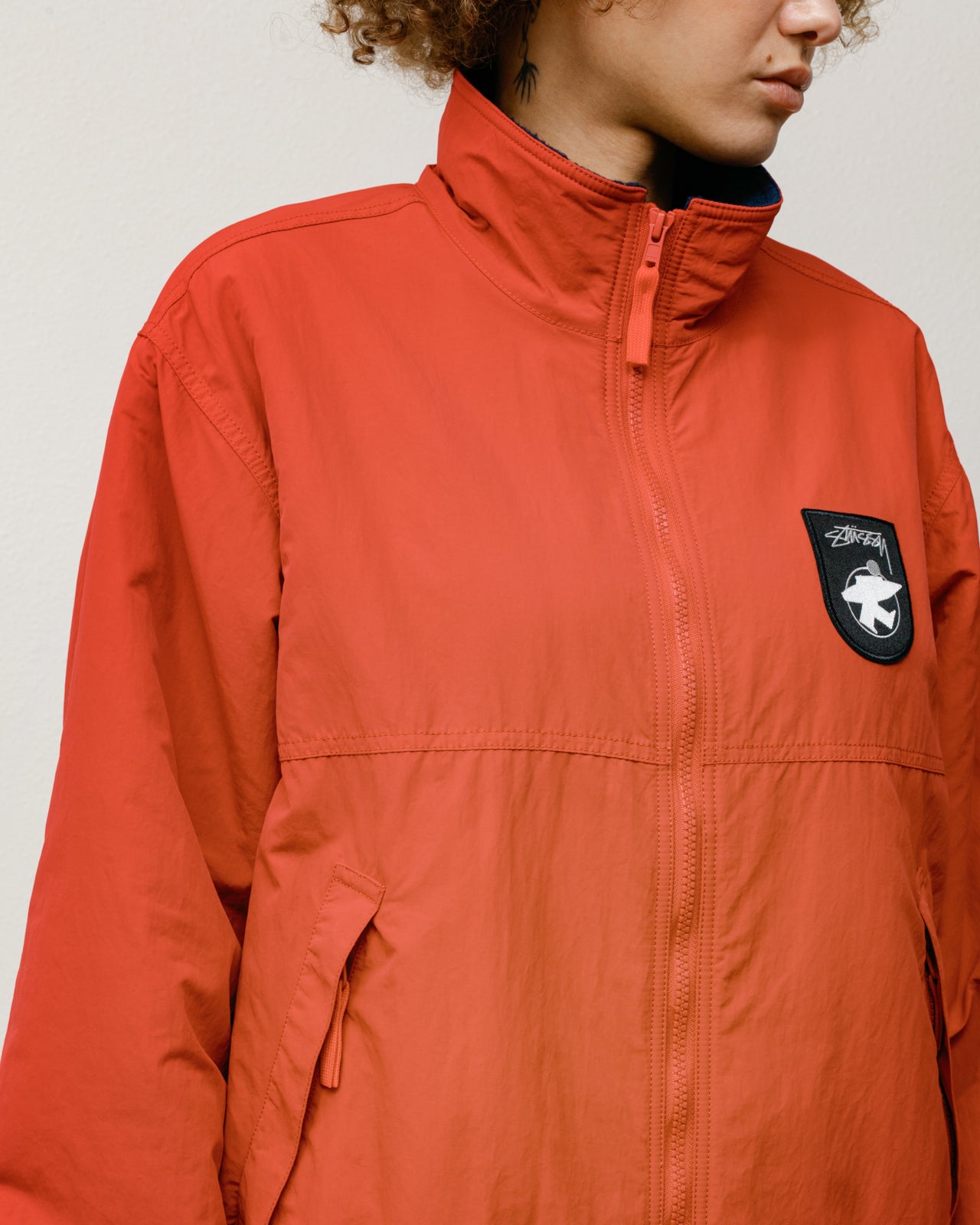 Polar Fleece Lined Jacket Mens Long Sleeve In Red