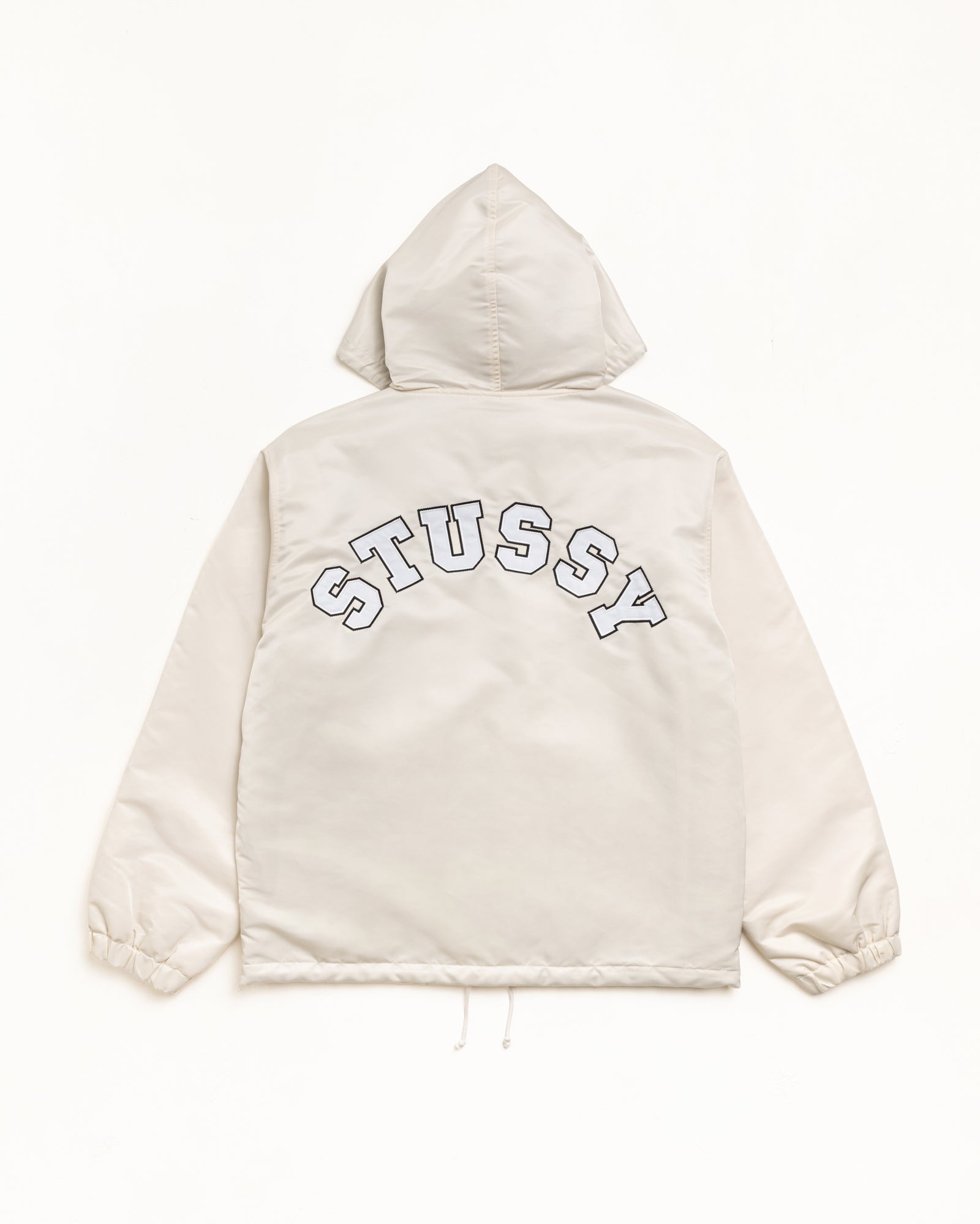 Hooded Coaches Jacket Unisex Long Sleeve In Bone