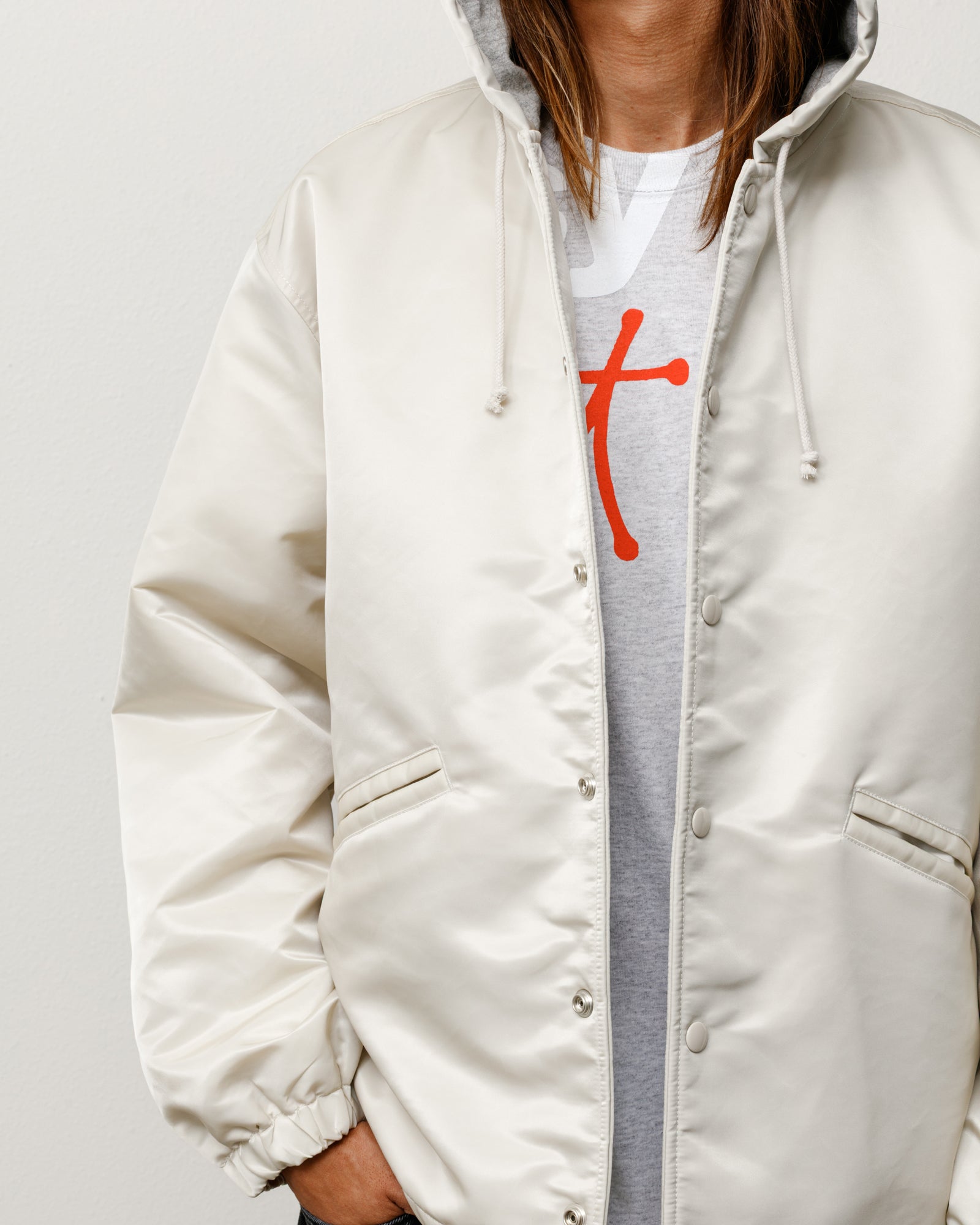Hooded Coaches Jacket – Bone | Outerwear | Stüssy