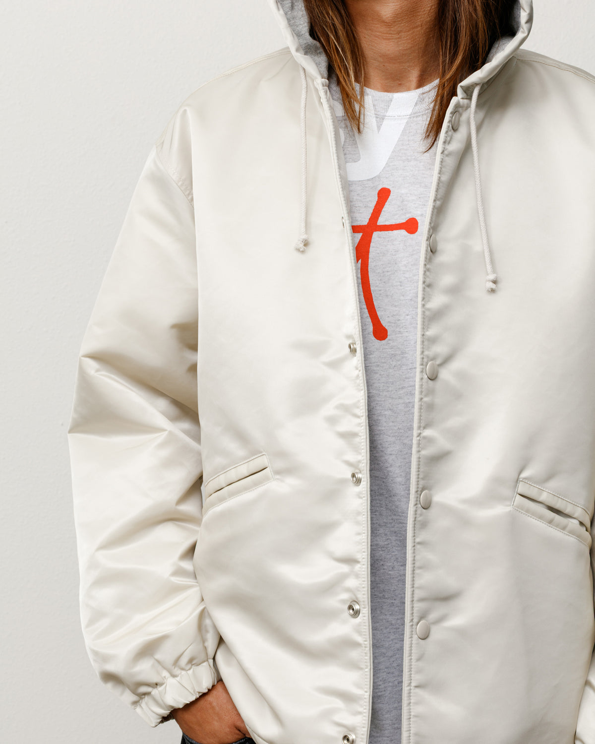 Hooded Coaches Jacket – Bone | Outerwear | Stüssy