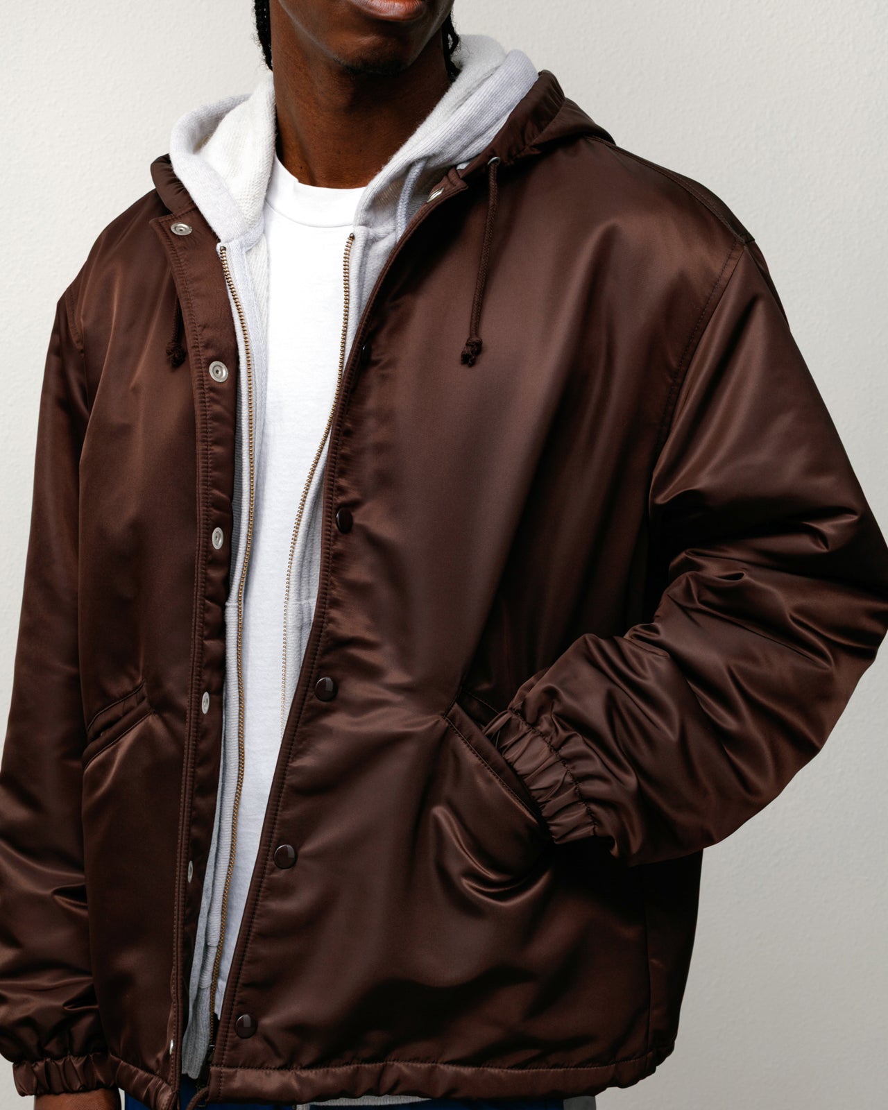 Hooded Coaches Jacket – Brown | Outerwear | Stüssy