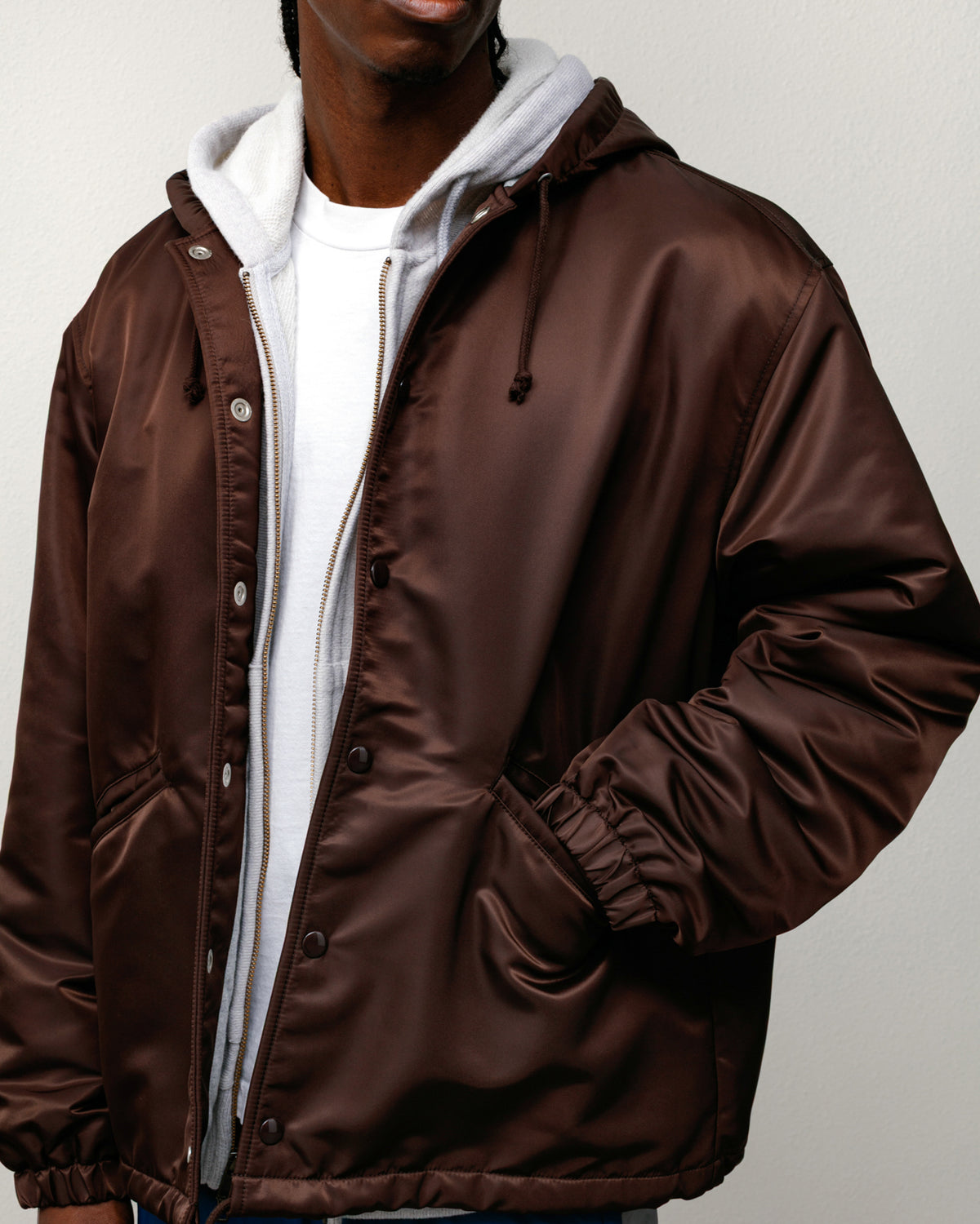 Hooded Coaches Jacket – Brown | Outerwear | Stüssy