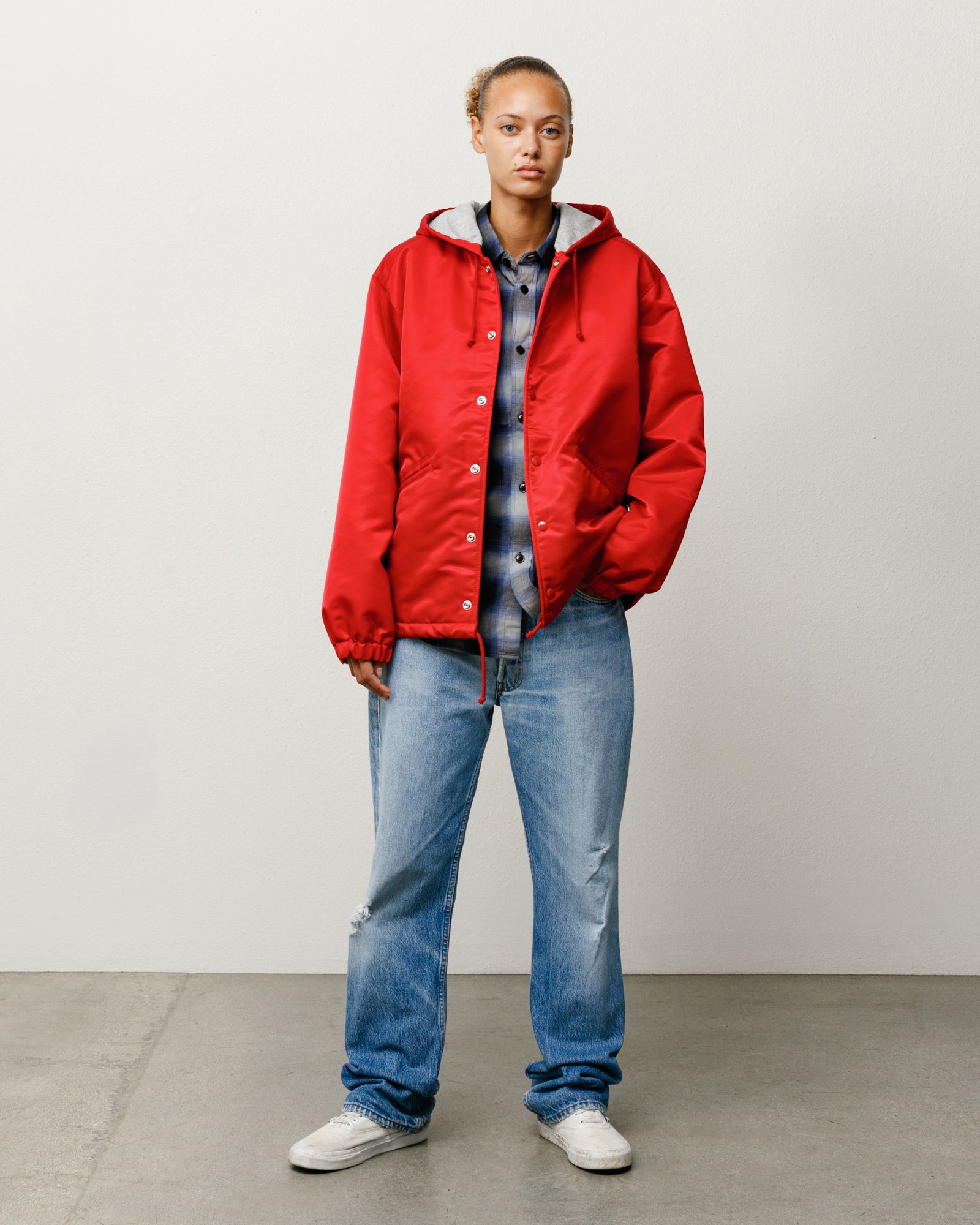 Hooded Coaches Jacket – Red | Outerwear | Stüssy