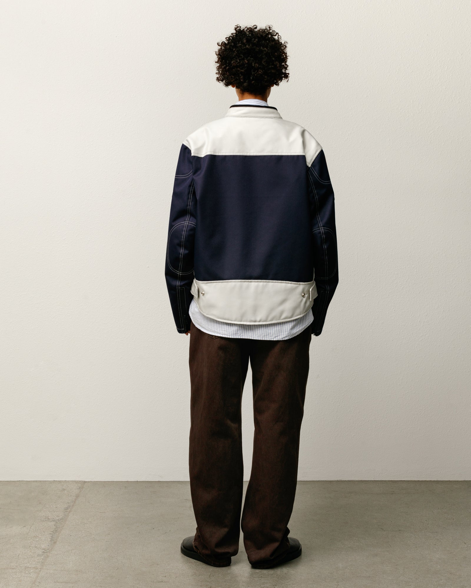 Moto Jacket Mens Long Sleeve In Navy