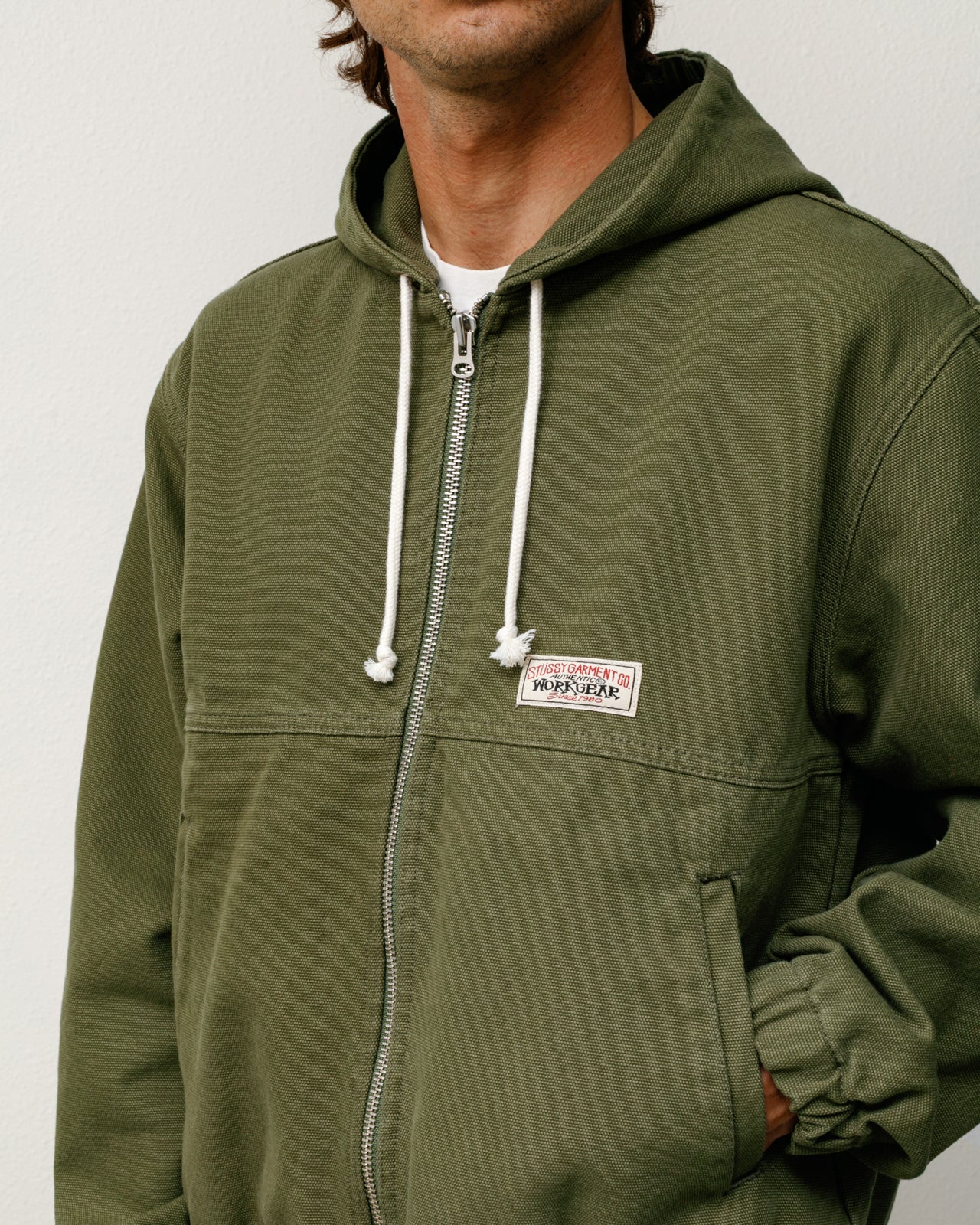 Work Jacket Unlined Canvas – Olive | Outerwear | Stüssy 
