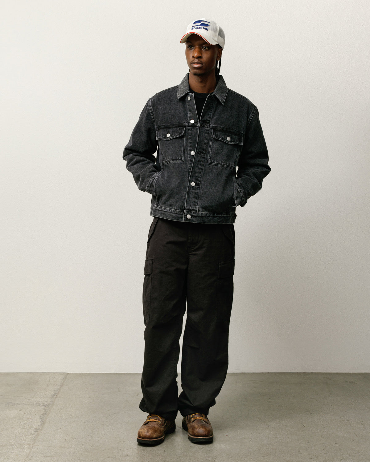 Lined Denim Trucker – Vintage Black | Outerwear | Stüssy