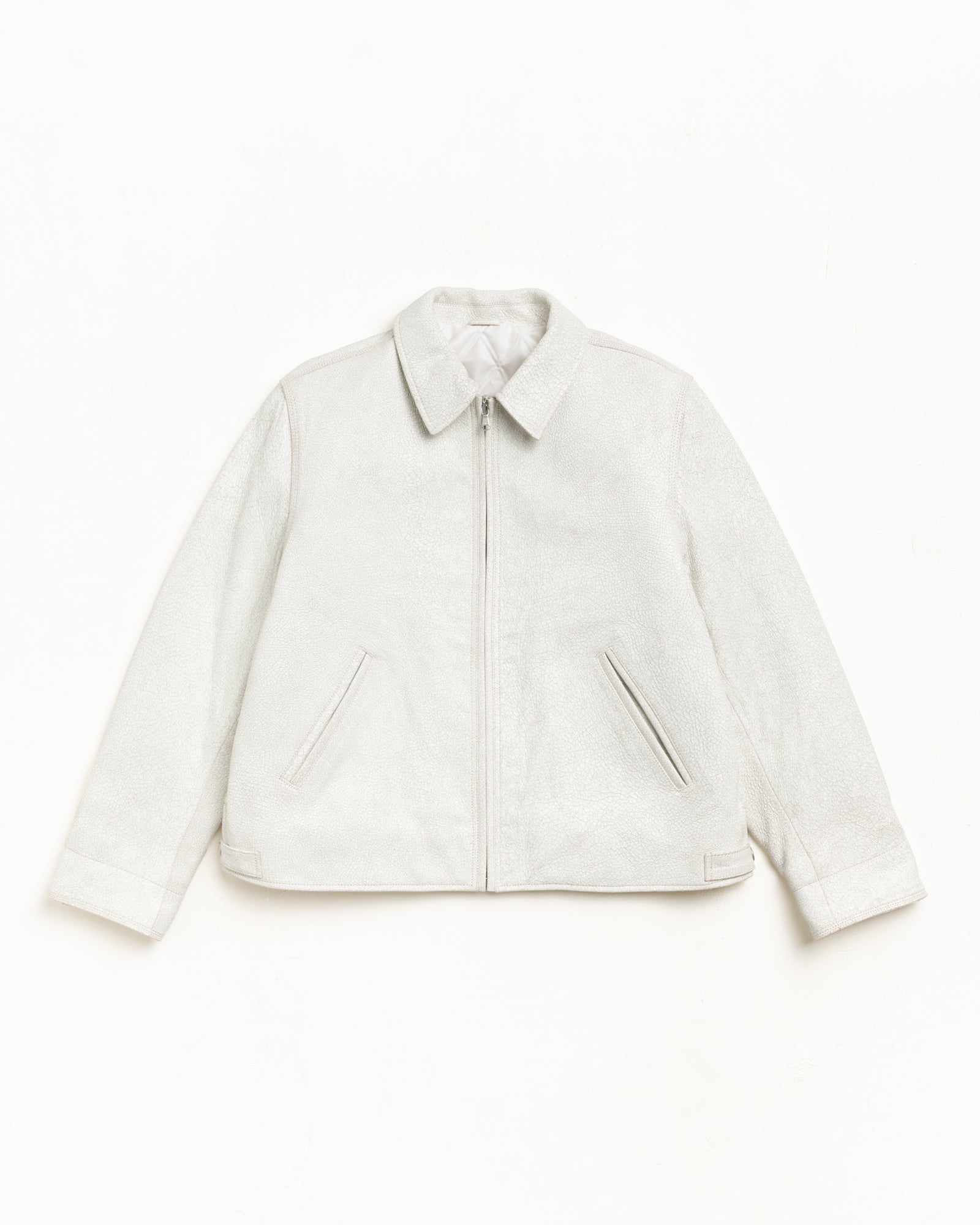 Garage Jacket Cracked Leather – White | Outerwear | Stüssy