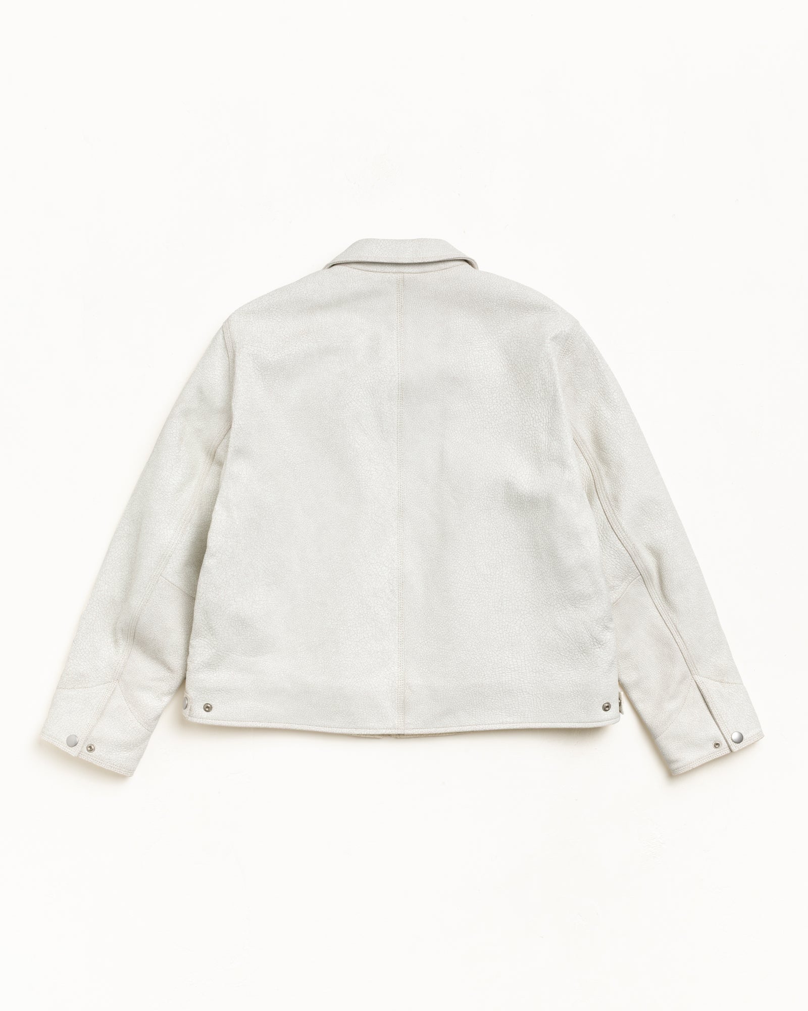 Garage Jacket Cracked Leather – White | Outerwear | Stüssy