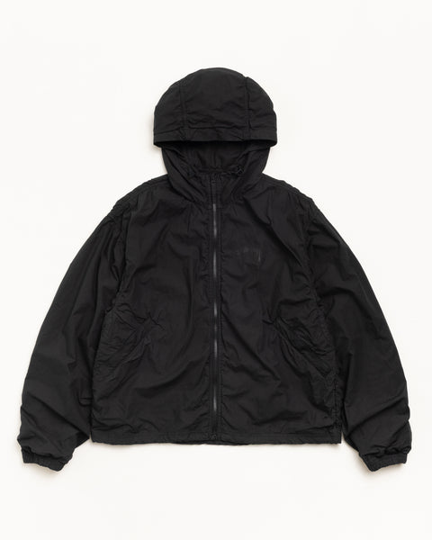 Double Cotton Hooded Jacket Mens Long Sleeve In Black