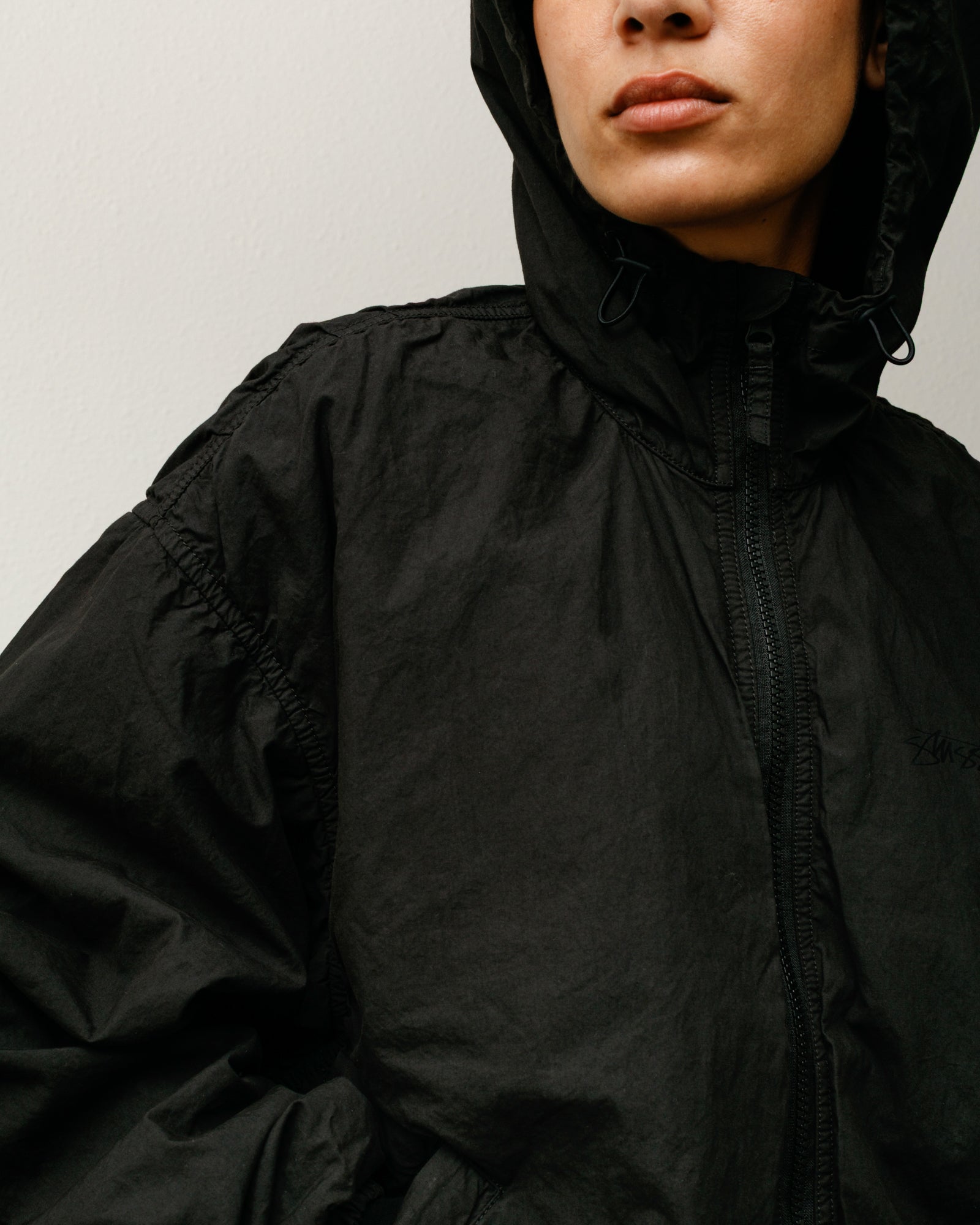 Double Cotton Hooded Jacket – Black | Outerwear | Stüssy