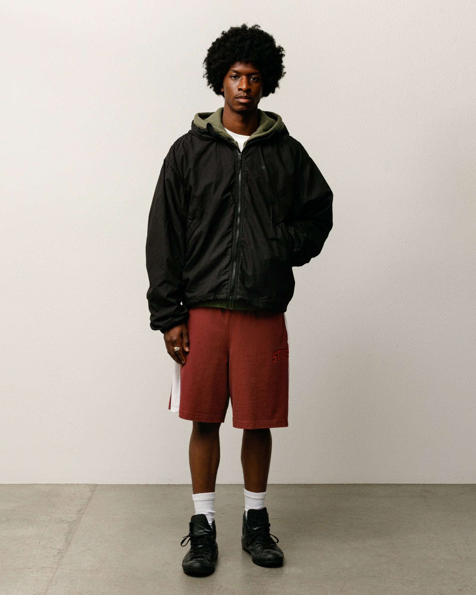 Double Cotton Hooded Jacket – Black | Outerwear | Stüssy