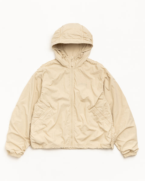 Double Cotton Hooded Jacket Mens Long Sleeve In Sand