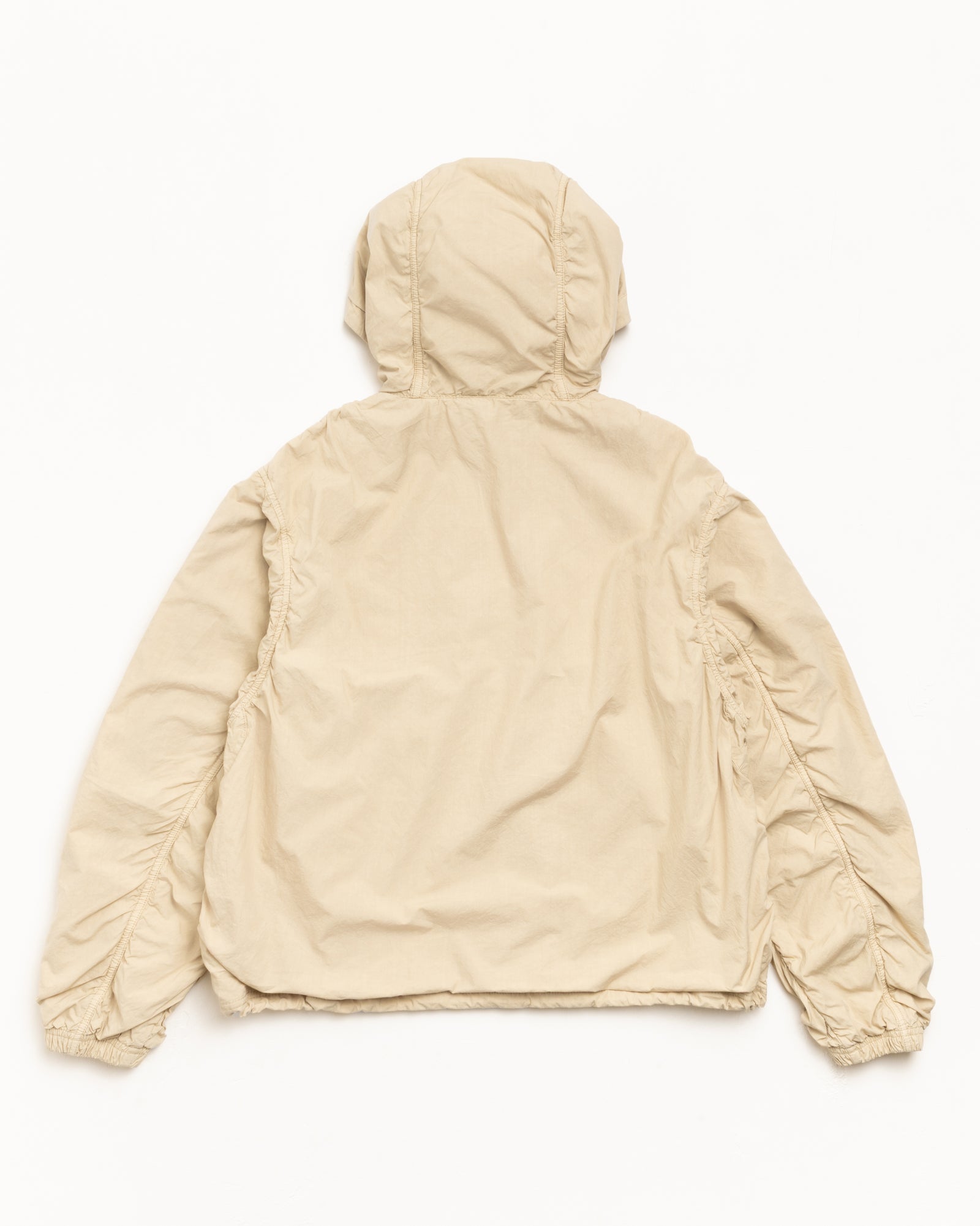 Double Cotton Hooded Jacket Mens Long Sleeve In Sand