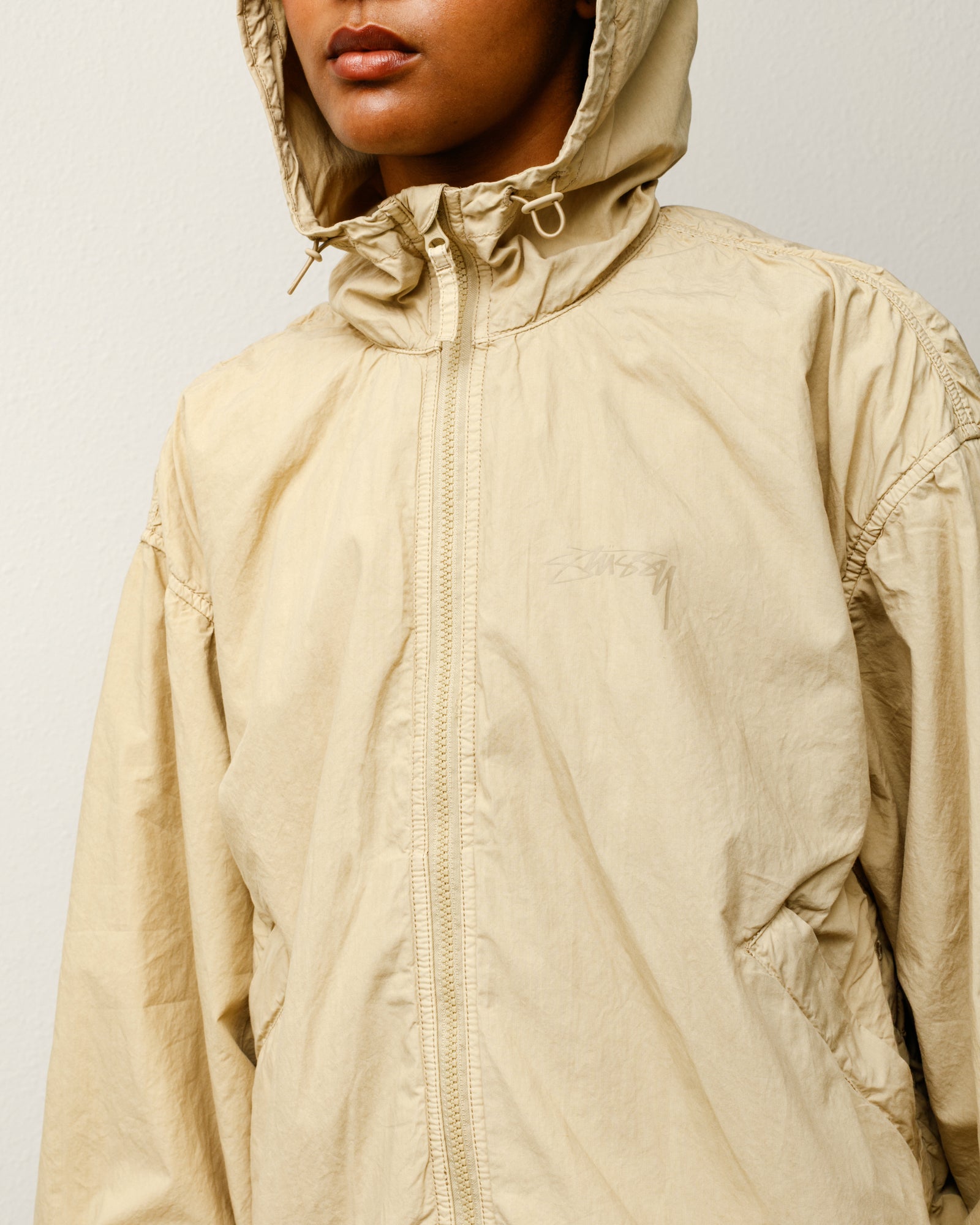 Double Cotton Hooded Jacket – Sand | Outerwear | Stüssy Double Cotton Hooded Jacket – Sand | Outerwear | Stüssy